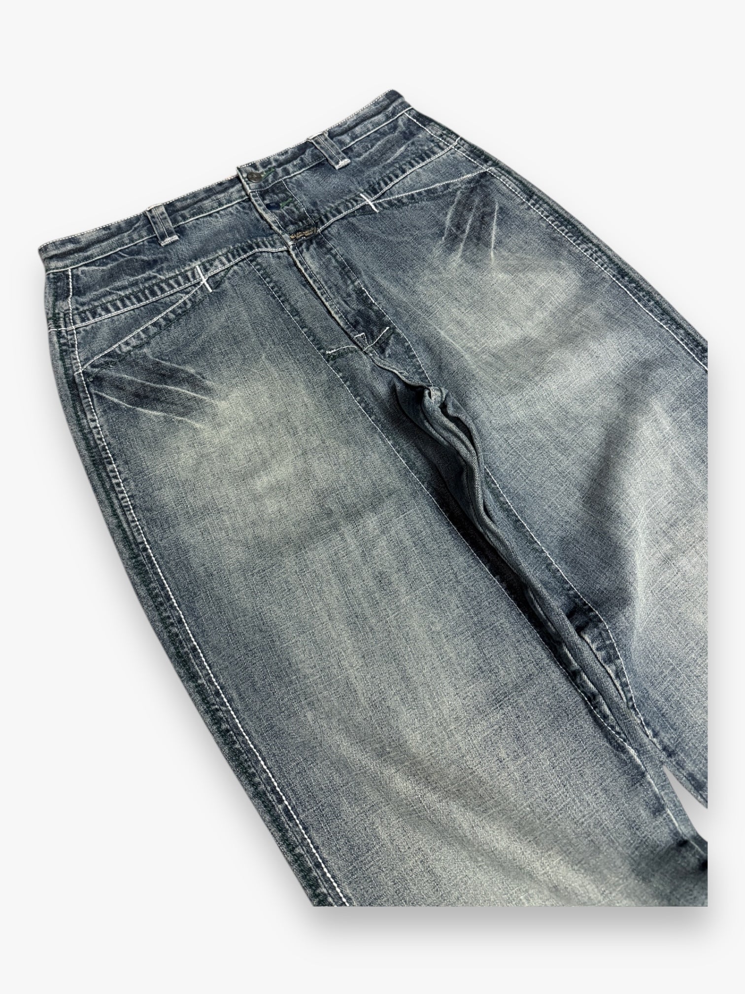 Marithe + Francois Girbaud Embroidered SAMPLE Jeans Faded Grey