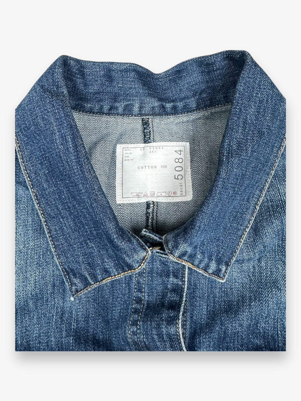 Sacai Denim Jacket Destroy Olive Blue