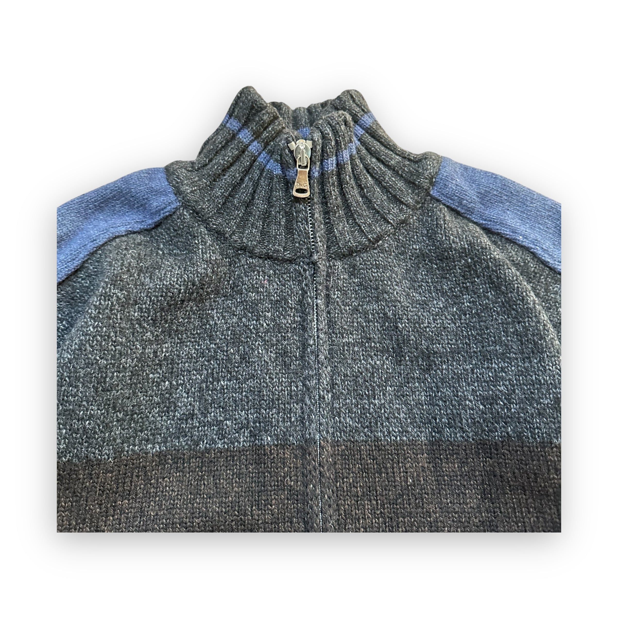 Sweater Dolce & Gabbana Pattern Black Grey Blue vintage