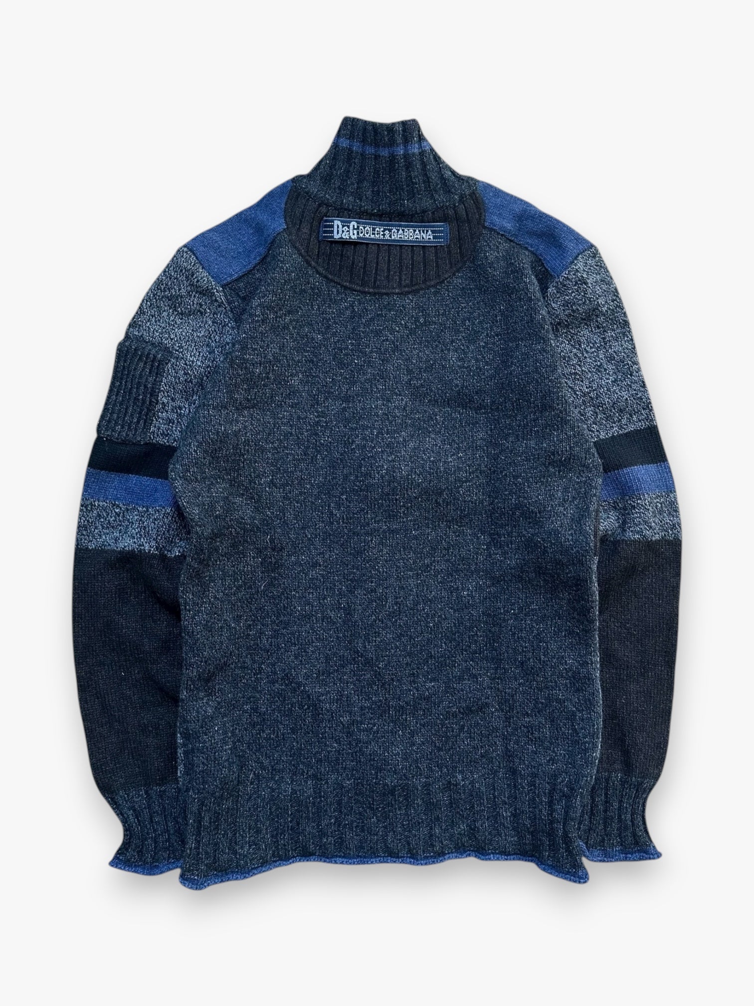 Sweater Dolce & Gabbana Pattern Black Grey Blue vintage