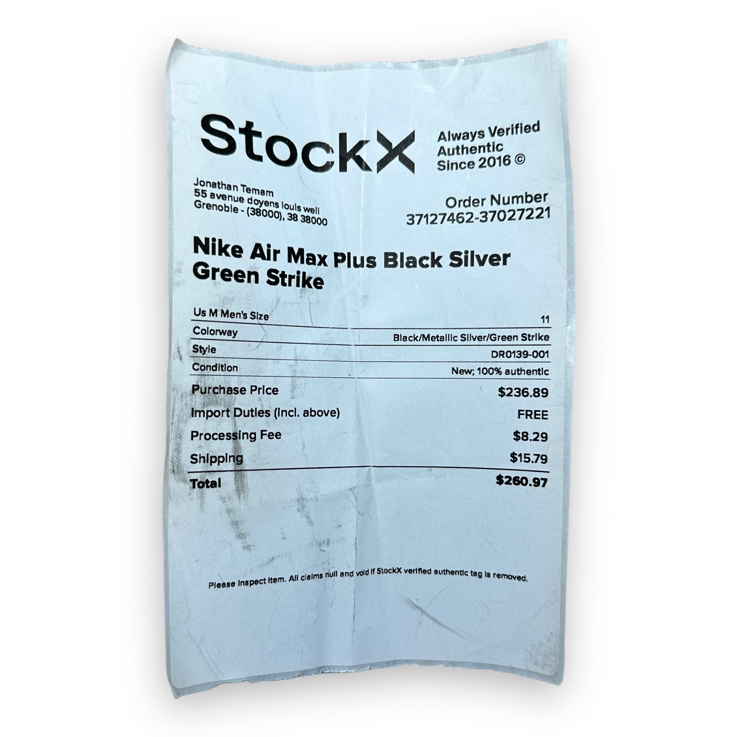 Air Max Plus TN Black Silver Green Strike