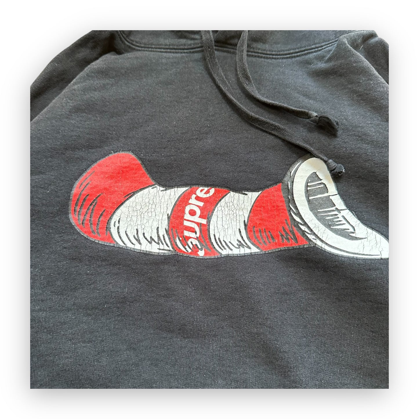 Sweatshirt Hoodie Supreme Cat in the Hat Black FW18 (M)