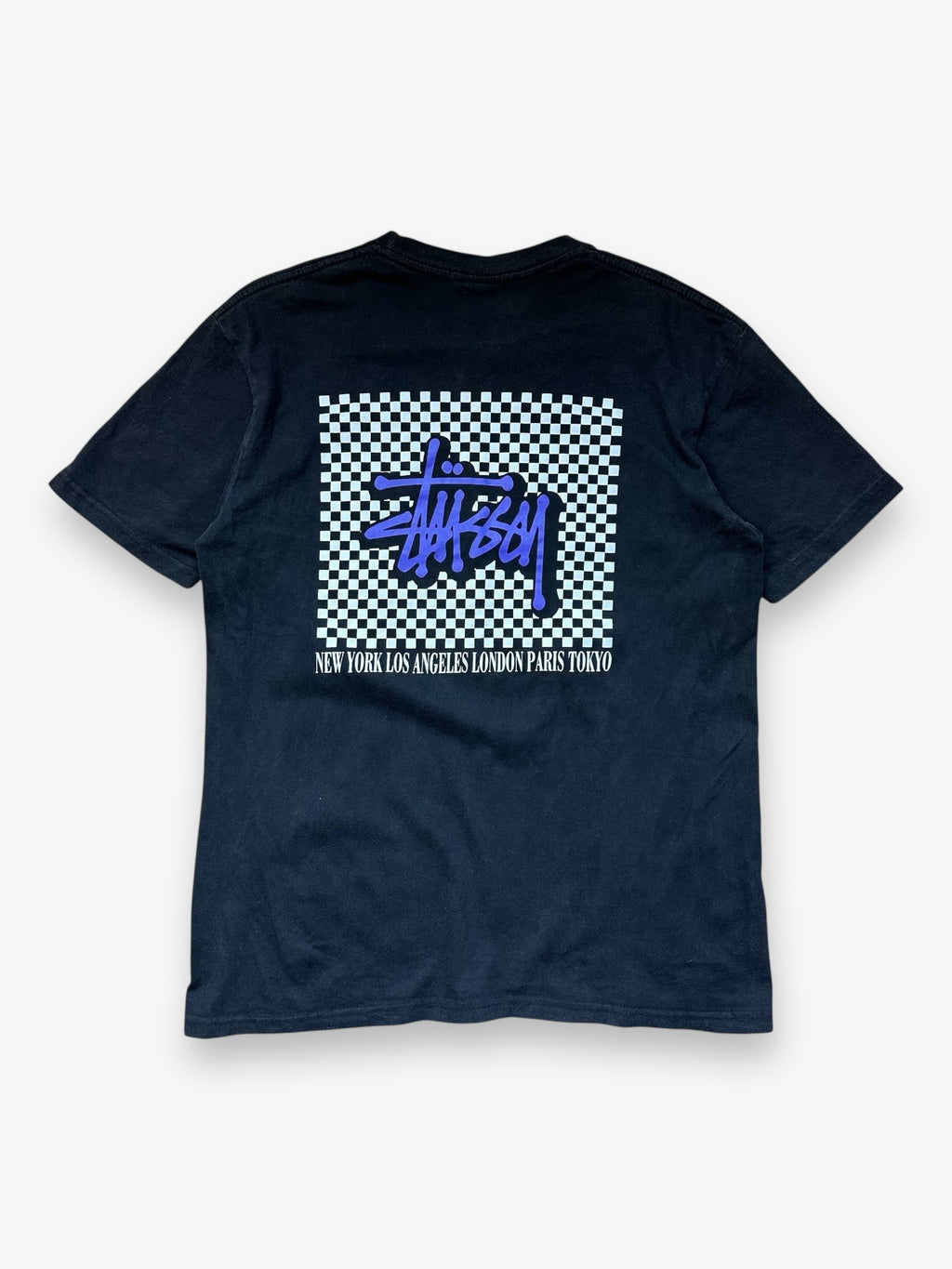 Tee Stussy Checkers Black Purple