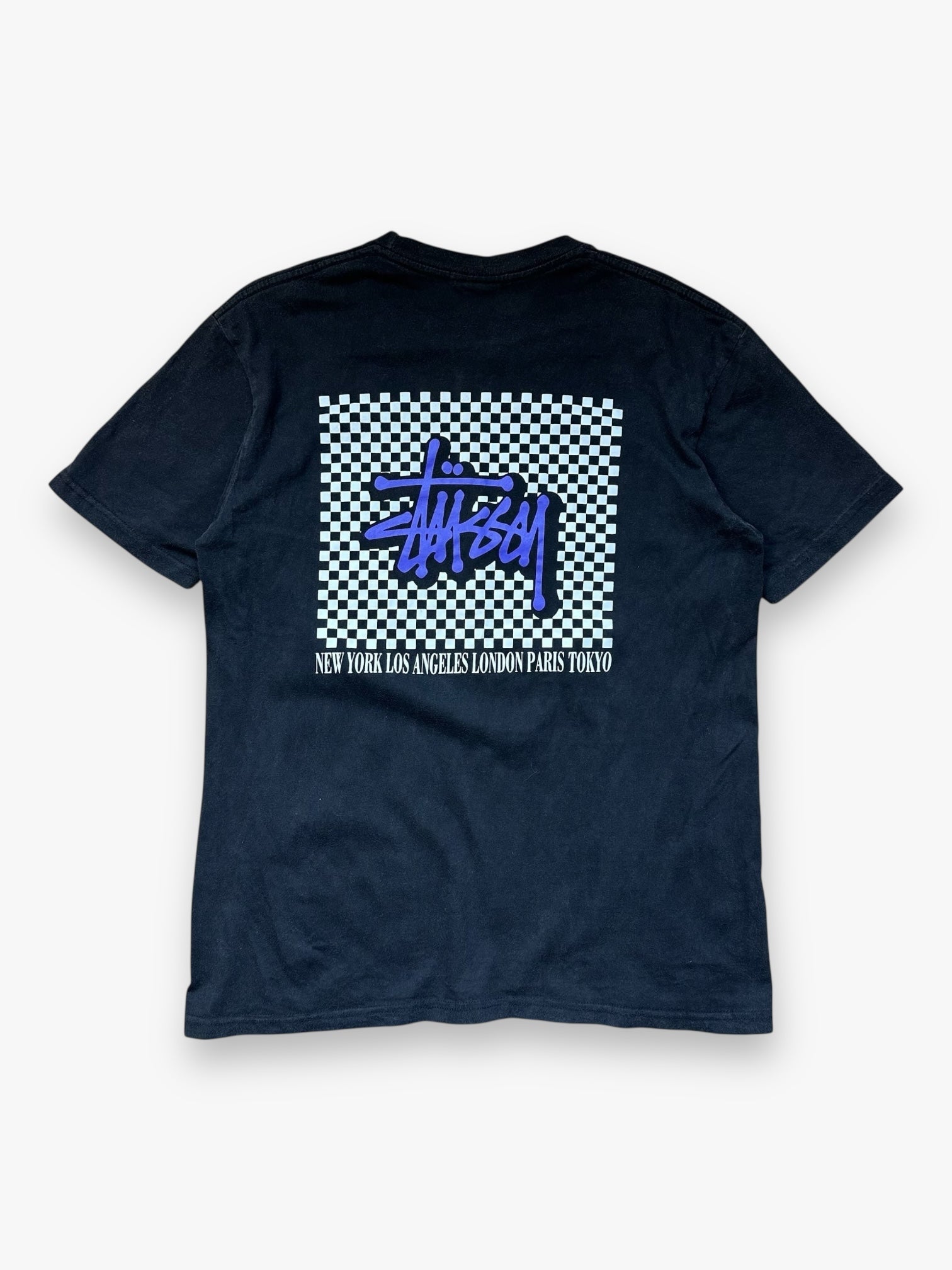 Tee Stussy Checkers Black Purple