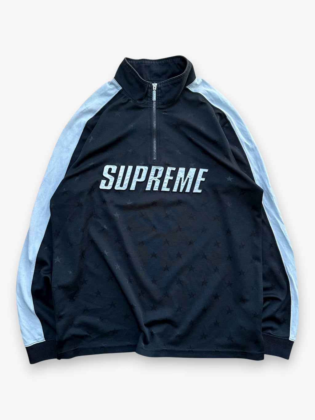Half Zip Sweatshirt Supreme Track Pullover Stars Black FW18