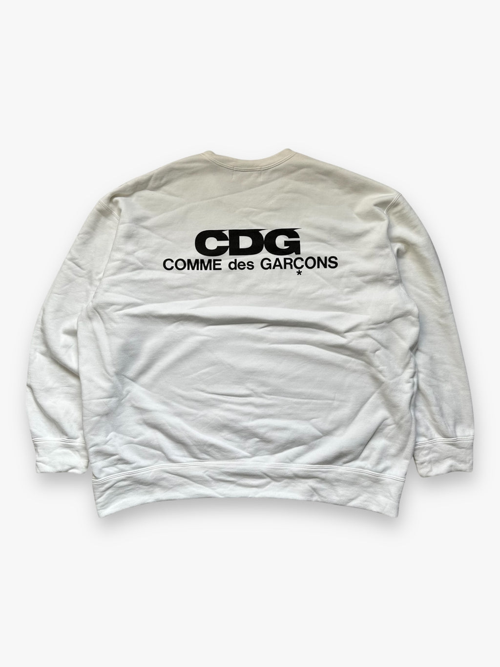 CDG Oversized White Crewneck Sweatshirt