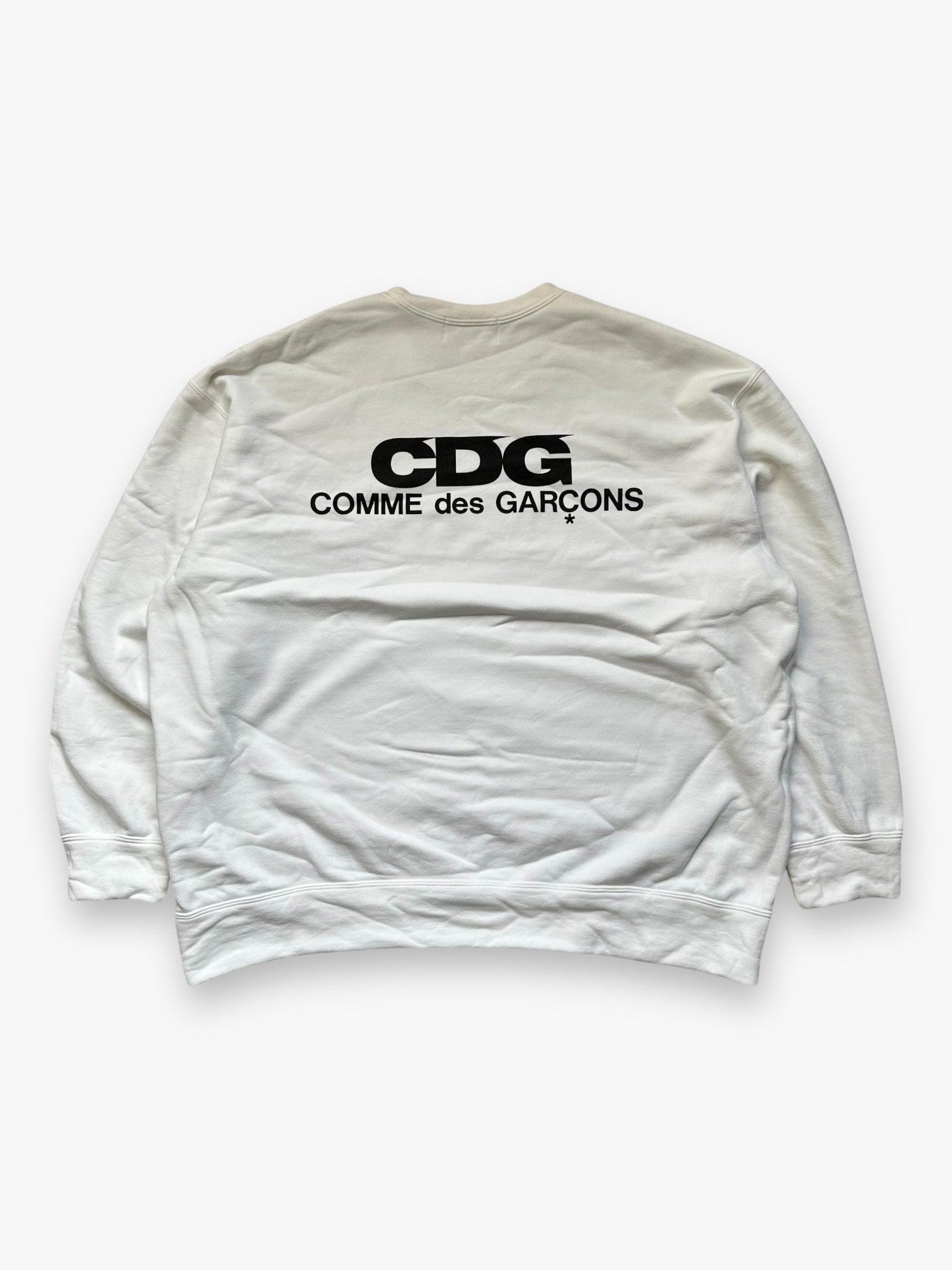 CDG Oversized White Crewneck Sweatshirt