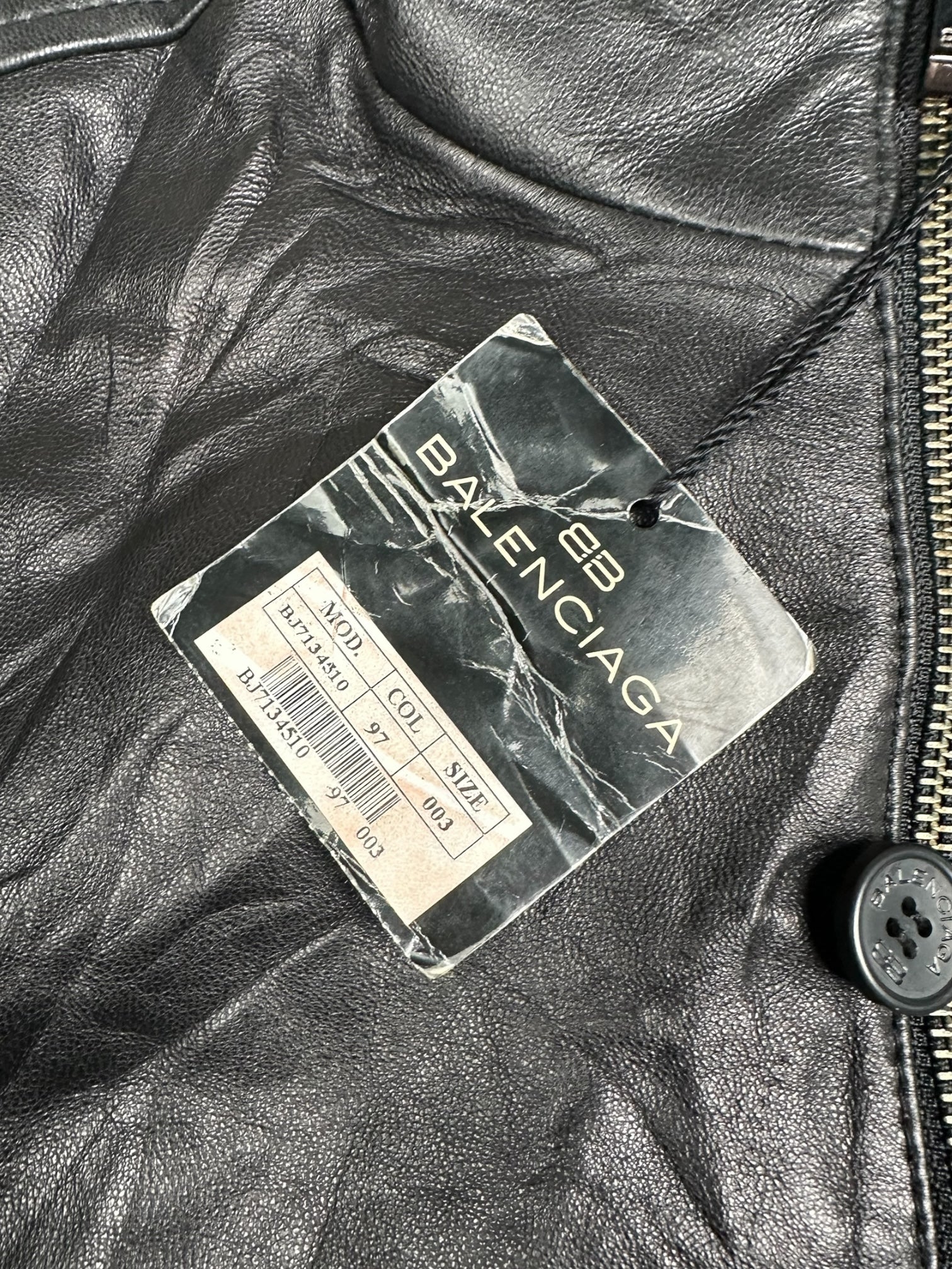 Balenciaga Leather Jacket Black AW1997