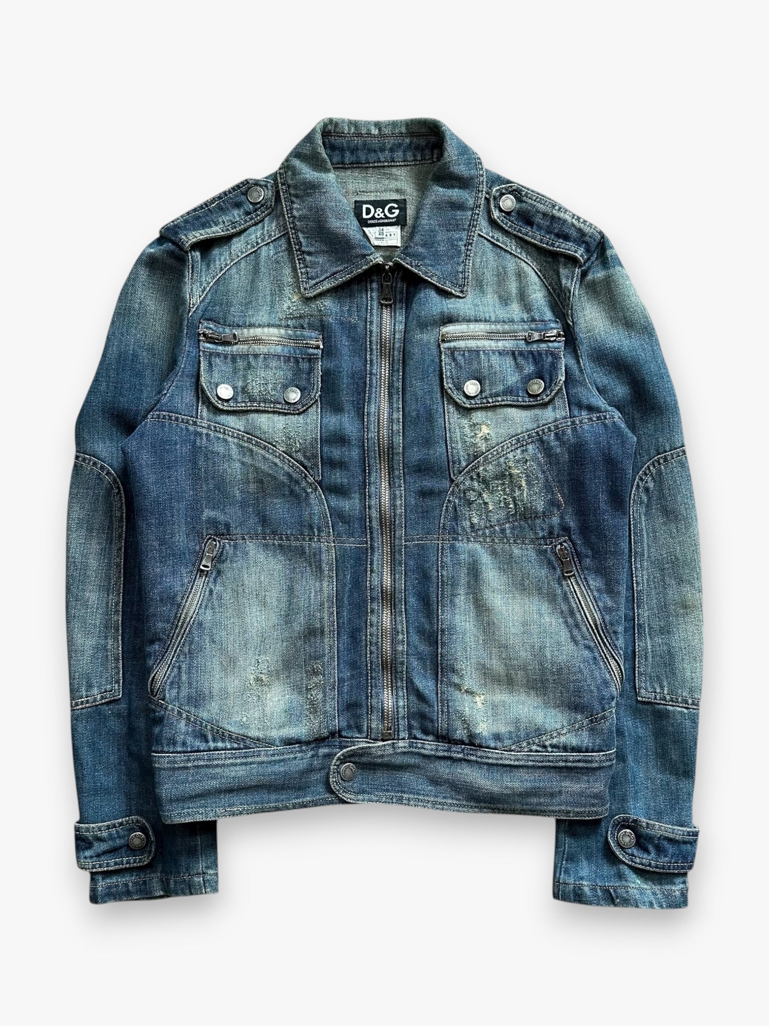 Jacket Dolce & Gabbana Denim Multi Pocket Zip