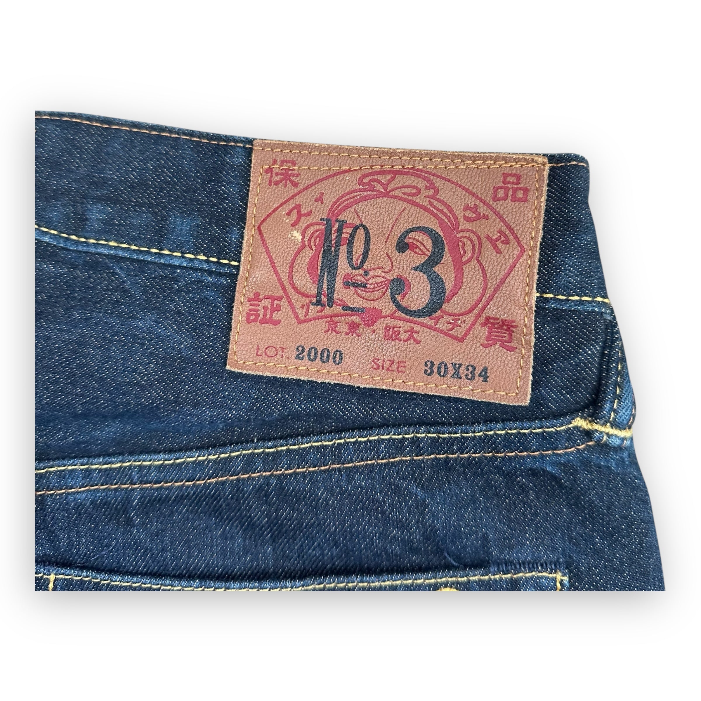 Jeans Evisu Daicock Lot 2000 Embroidery Red