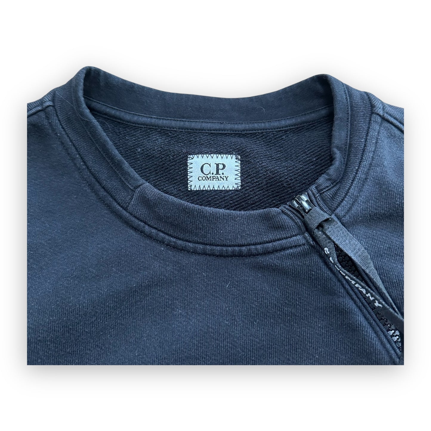 Sweatshirt Crewneck C.P Company Asimetrical Zip Black (M)