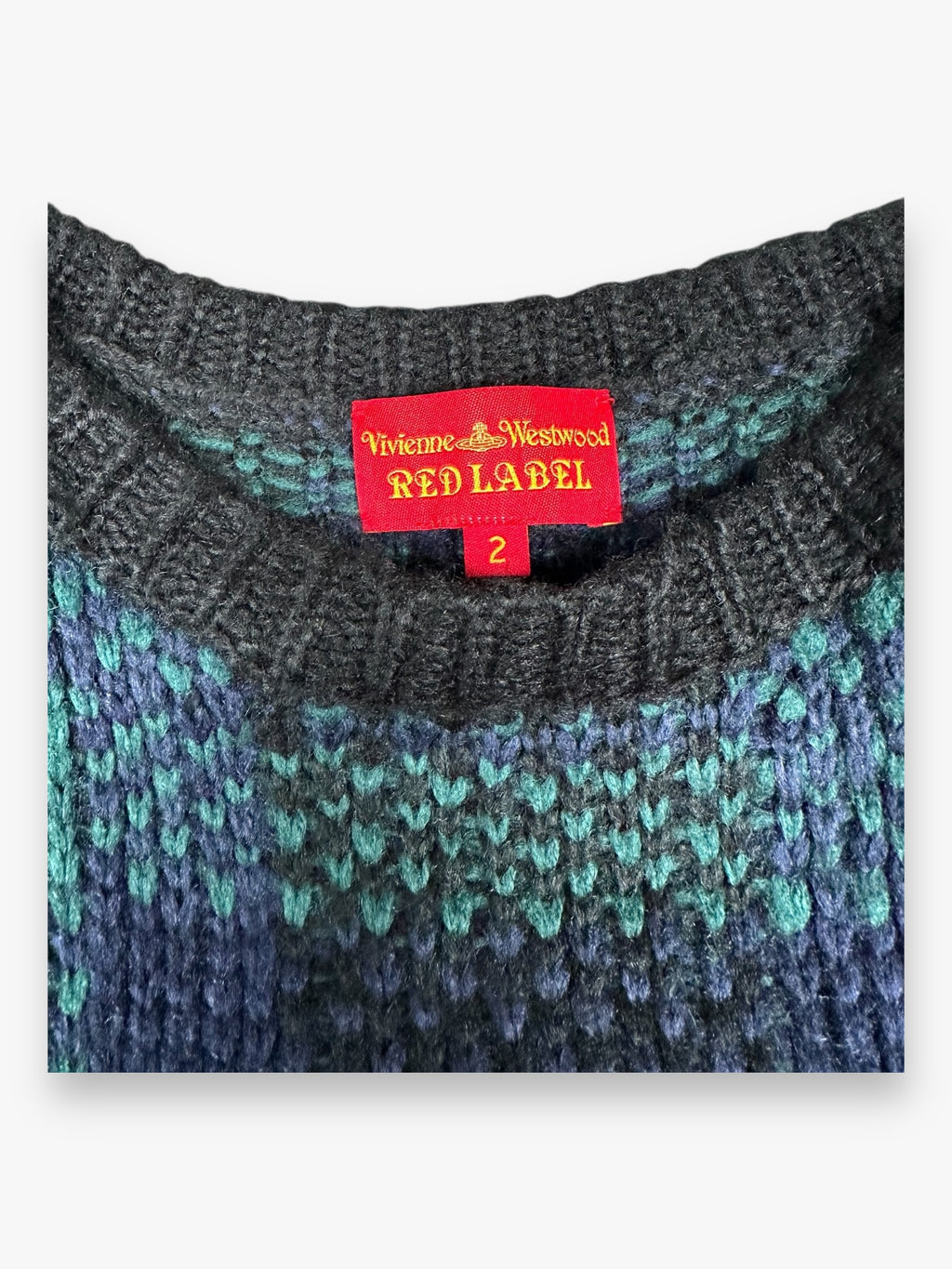 Vivienne Westwood Red Label Cropped Sweater Knit Tartan Silver