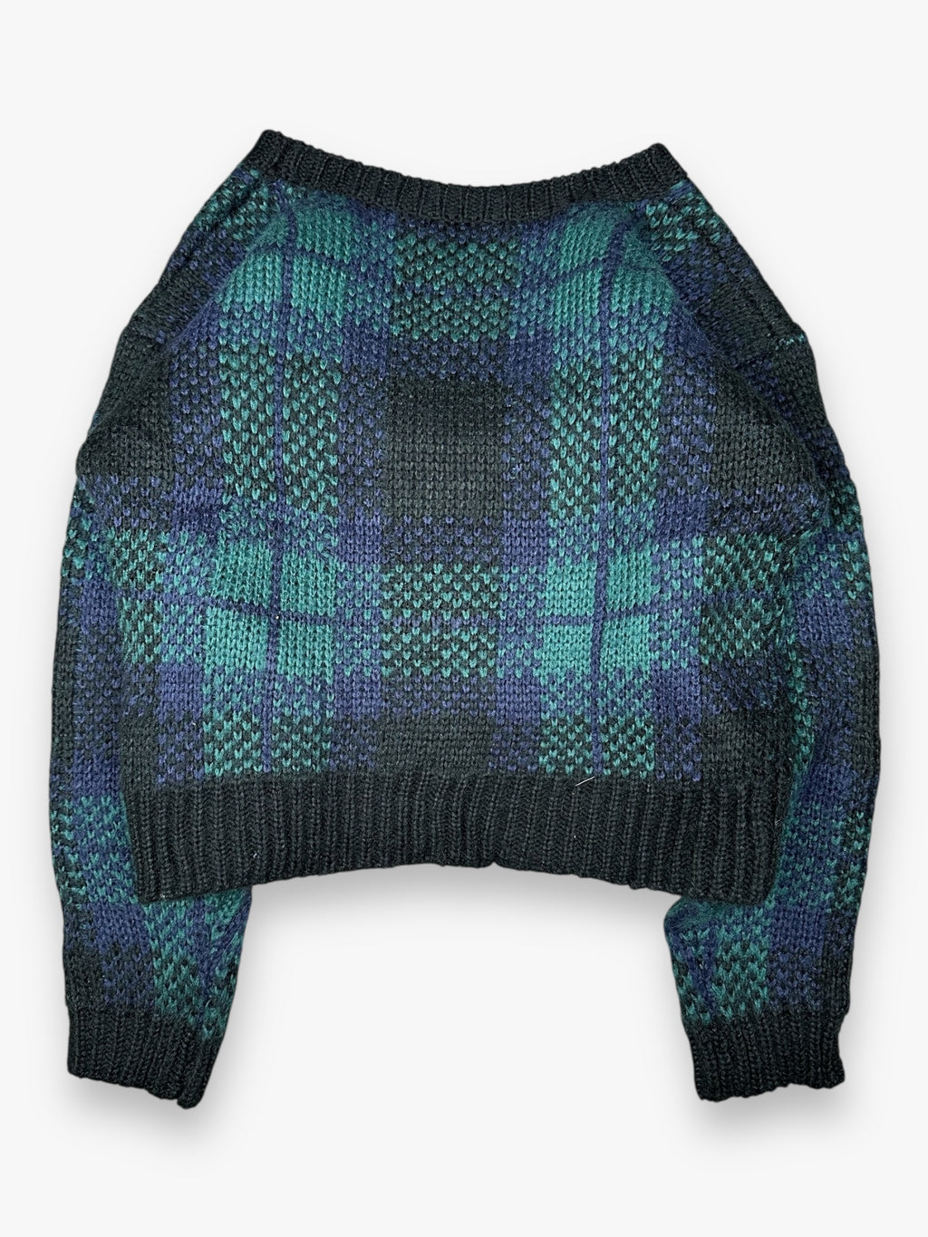 Vivienne Westwood Red Label Cropped Sweater Knit Tartan Silver