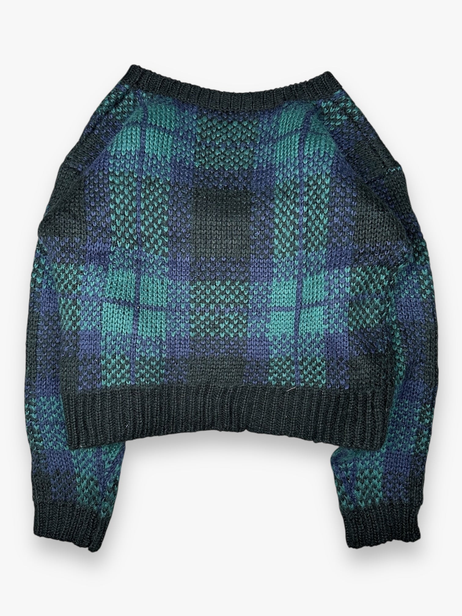 Vivienne Westwood Red Label Cropped Sweater Knit Tartan Silver