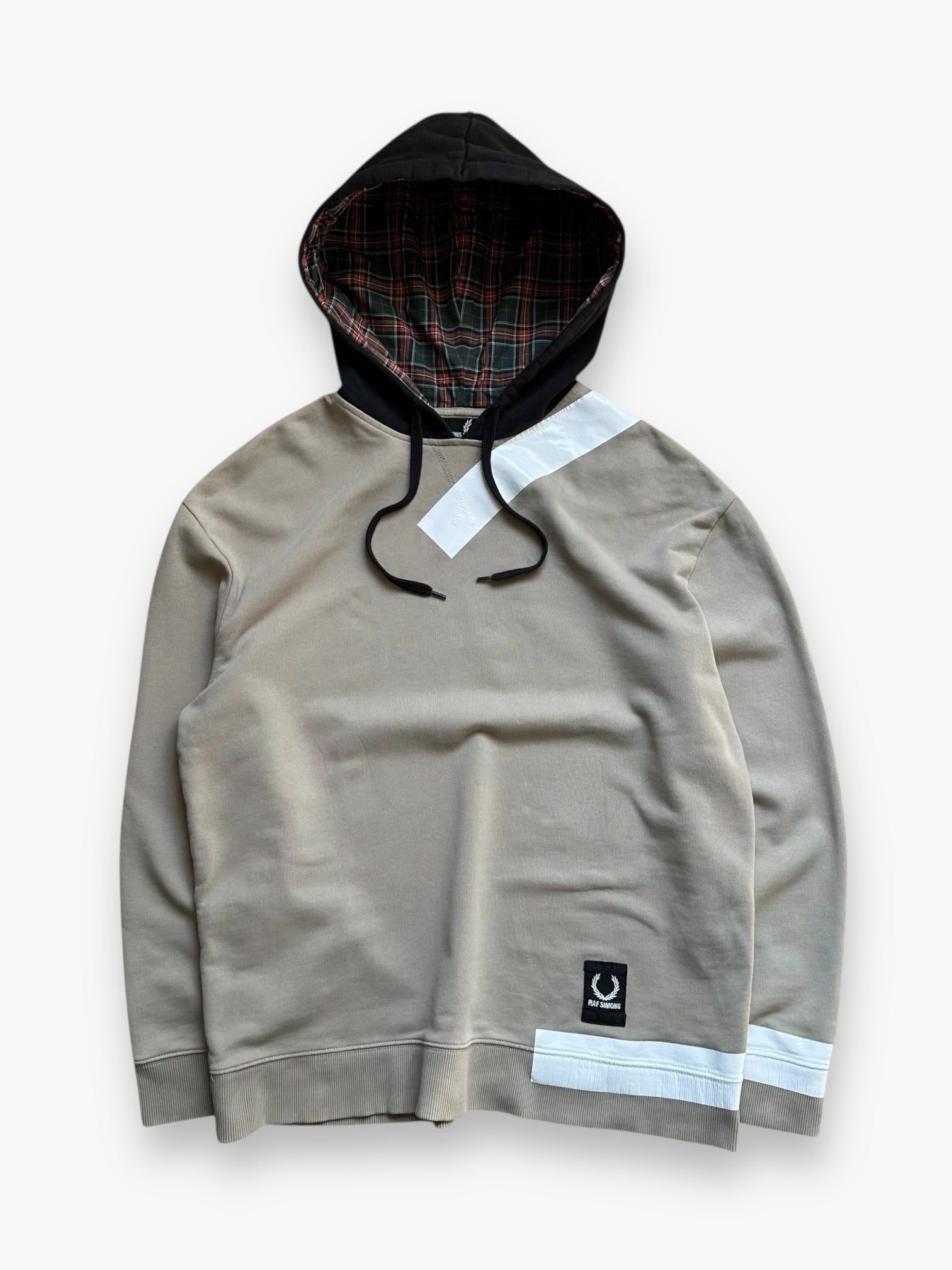 Sweatshirt Hoodie Raf Simons Fred Perry Tape Details Soft Grey