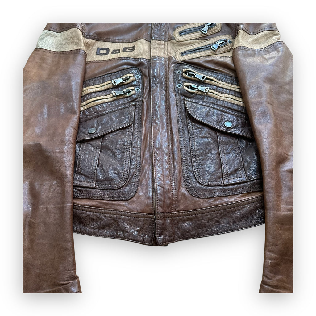 Jacket Dolce & Gabbana Leather Brown vintage