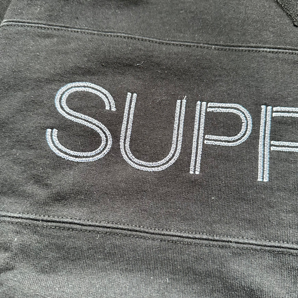 Supreme Zig Zag Stitch Panel Crewneck Sweatshirt Black FW17