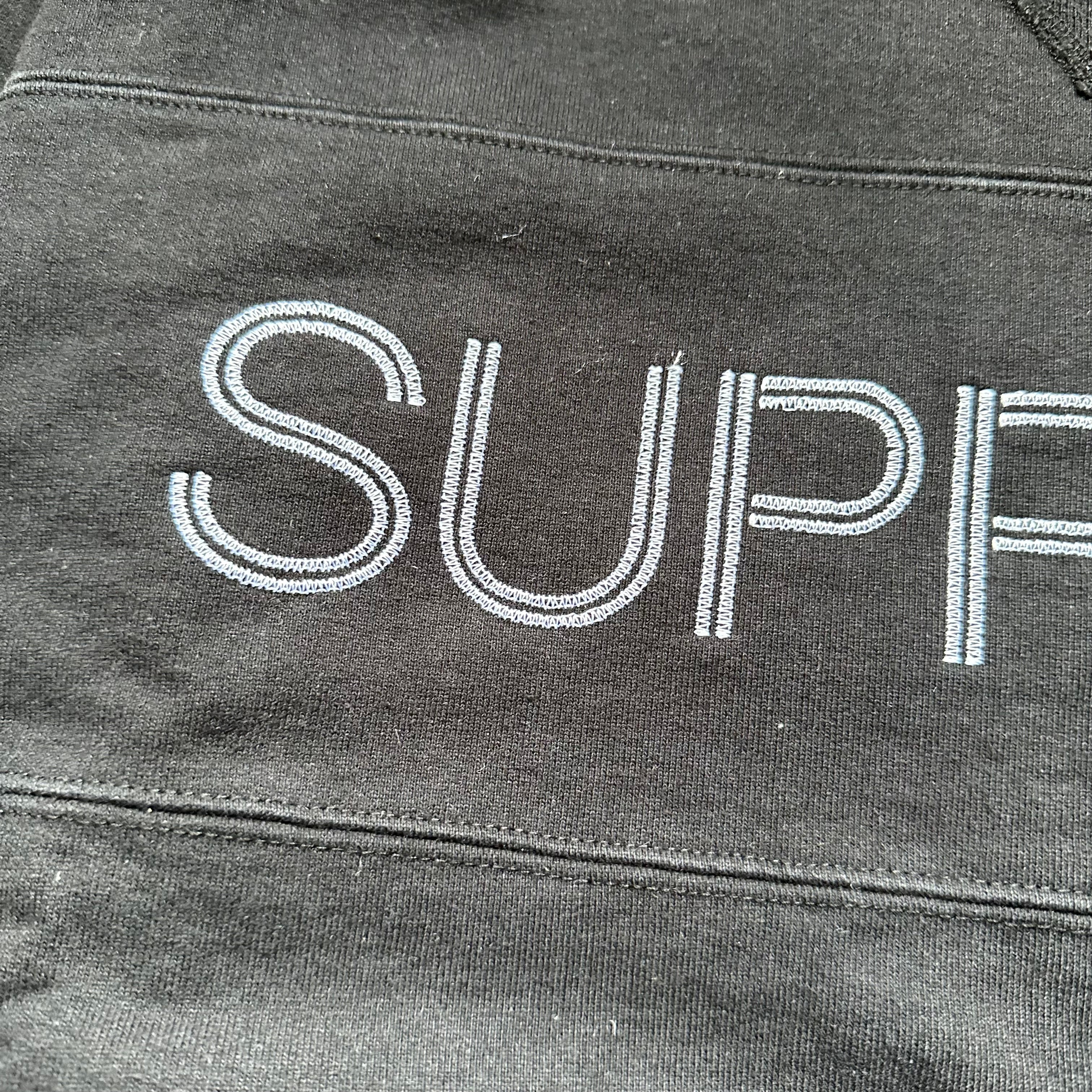 Supreme Zig Zag Stitch Panel Crewneck Sweatshirt Black FW17
