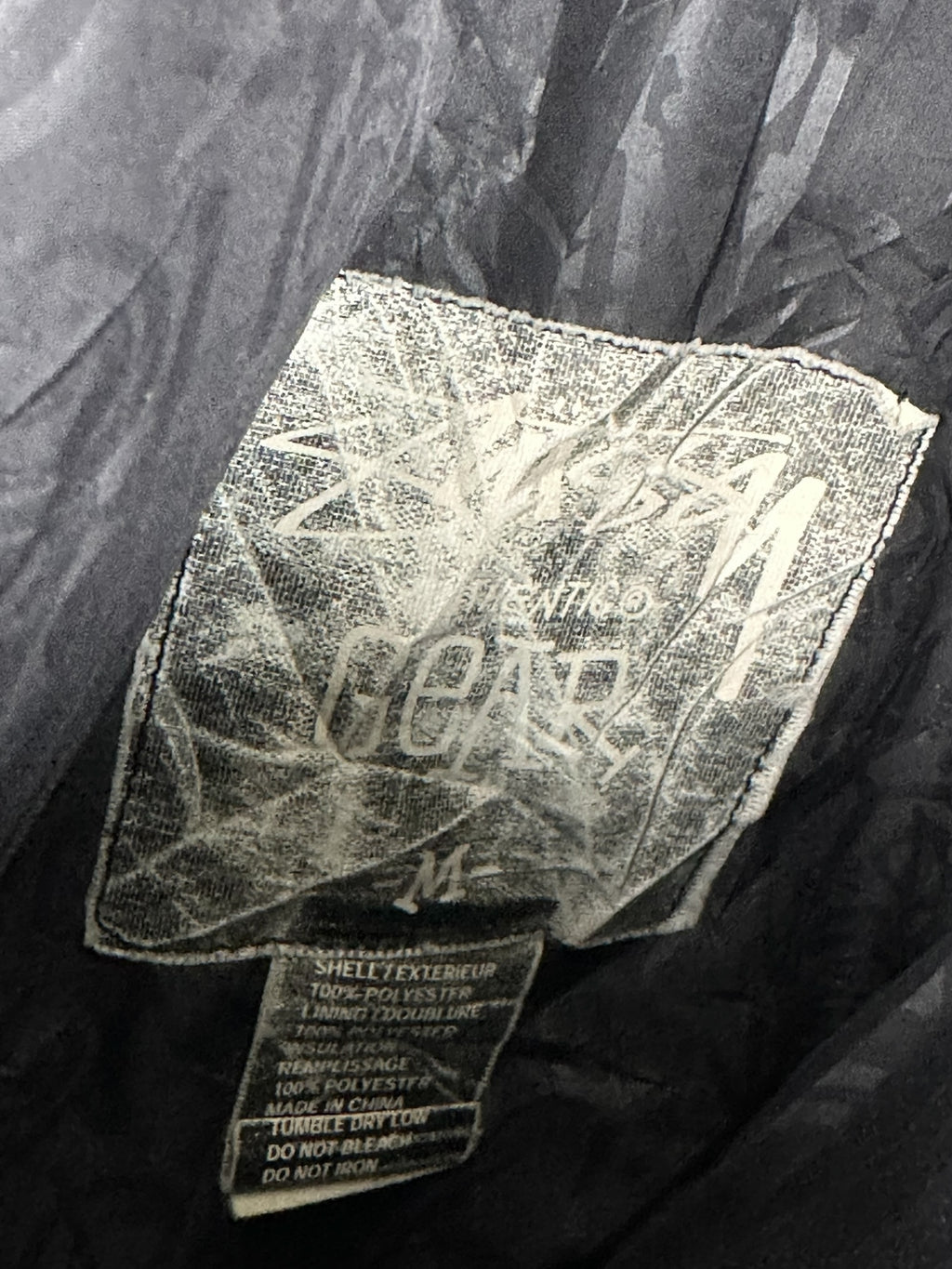 Stussy Reversible Puffer Jacket Script Black vintage