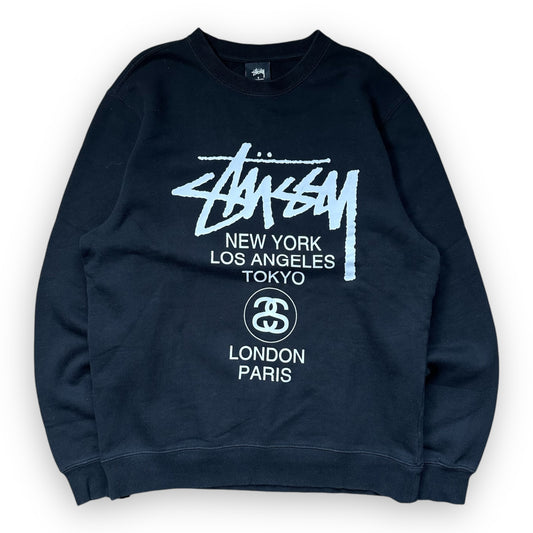 Sweatshirt Crewneck Stussy Worldtour Black (S)