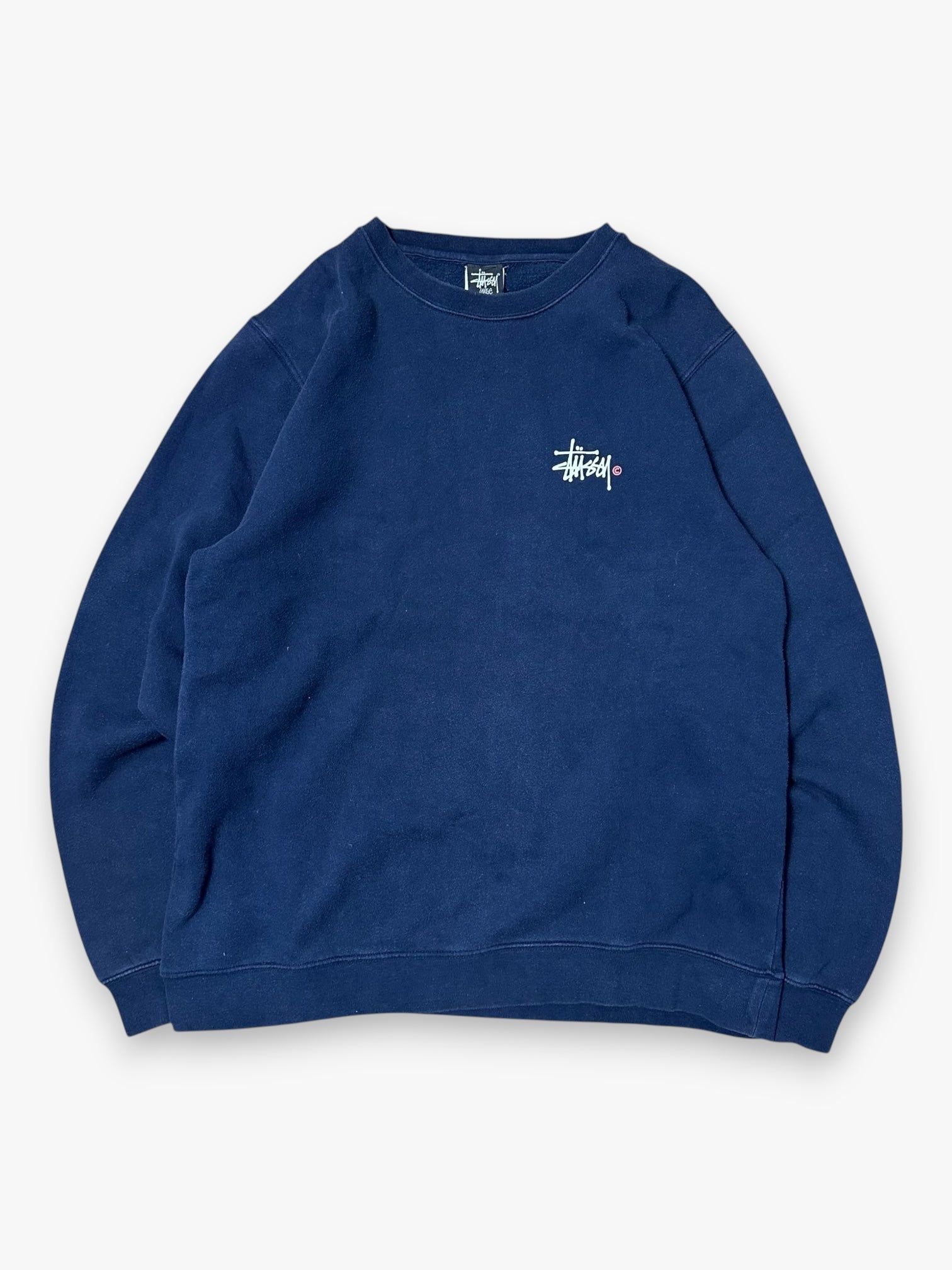 Sweatshirt Crewneck Stussy Spell Out Navy