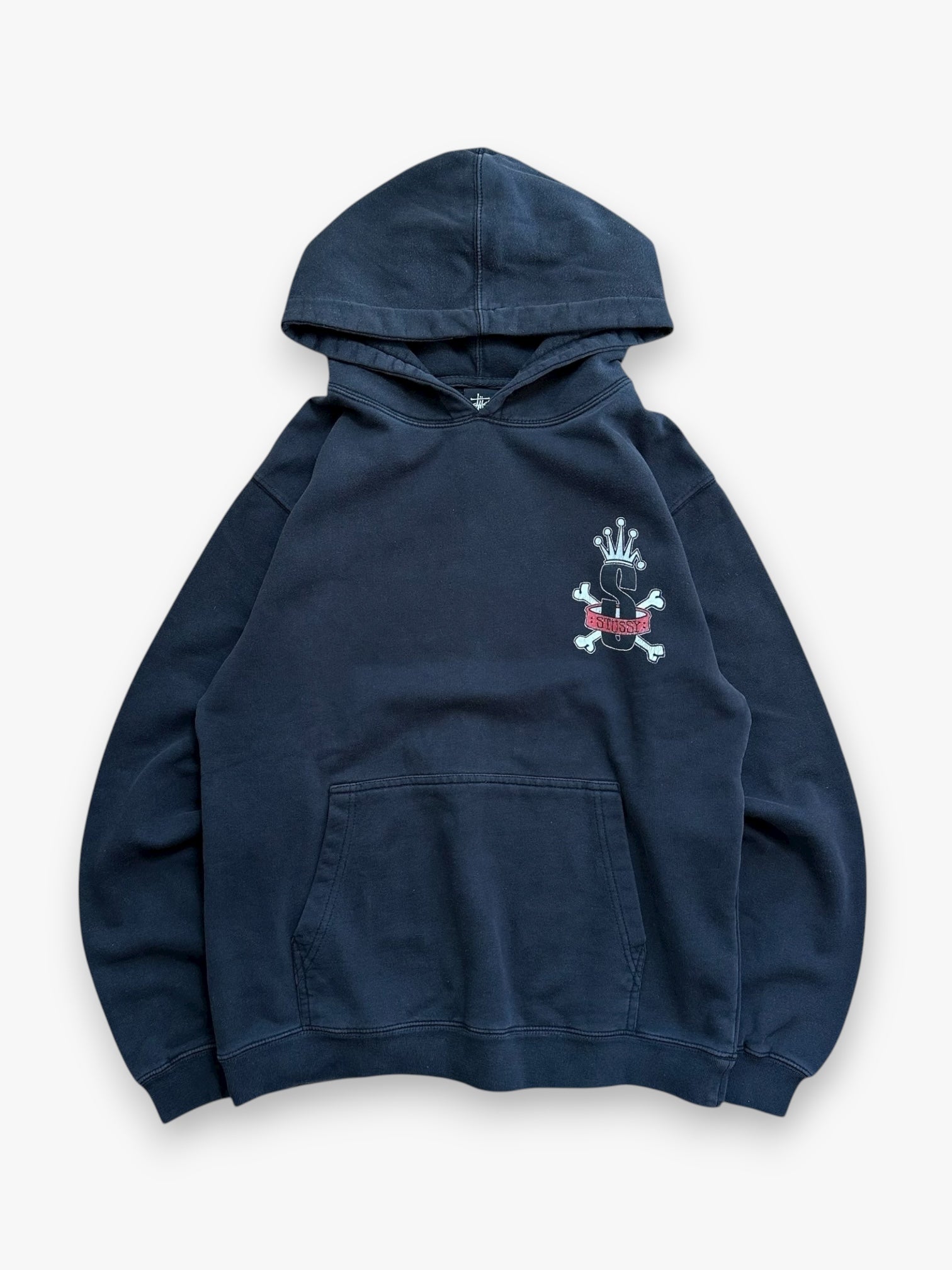 Sweatshirt Hoodie Stussy Crown Black vintage