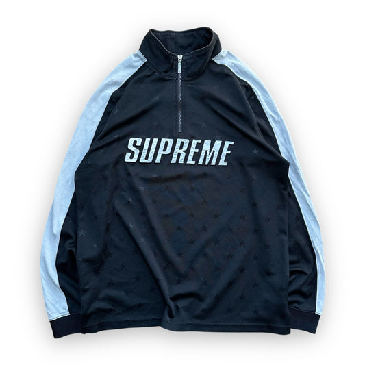Sweatshirt Half Zip Supreme Track Pullover Stars Black FW18 (M)