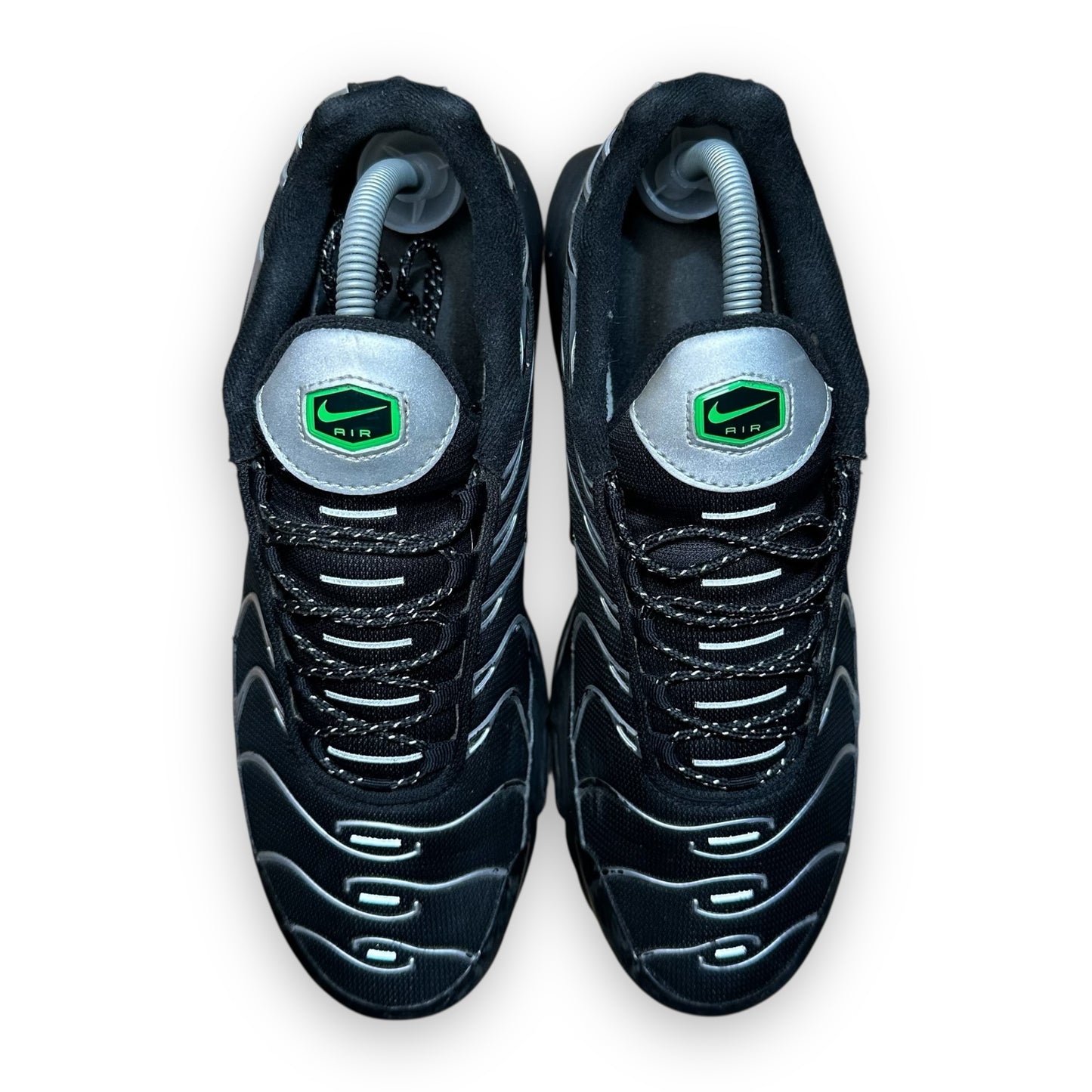 EU44 - US10 - UK9 • Air Max Plus TN Black Green Strike Metallic Silver
