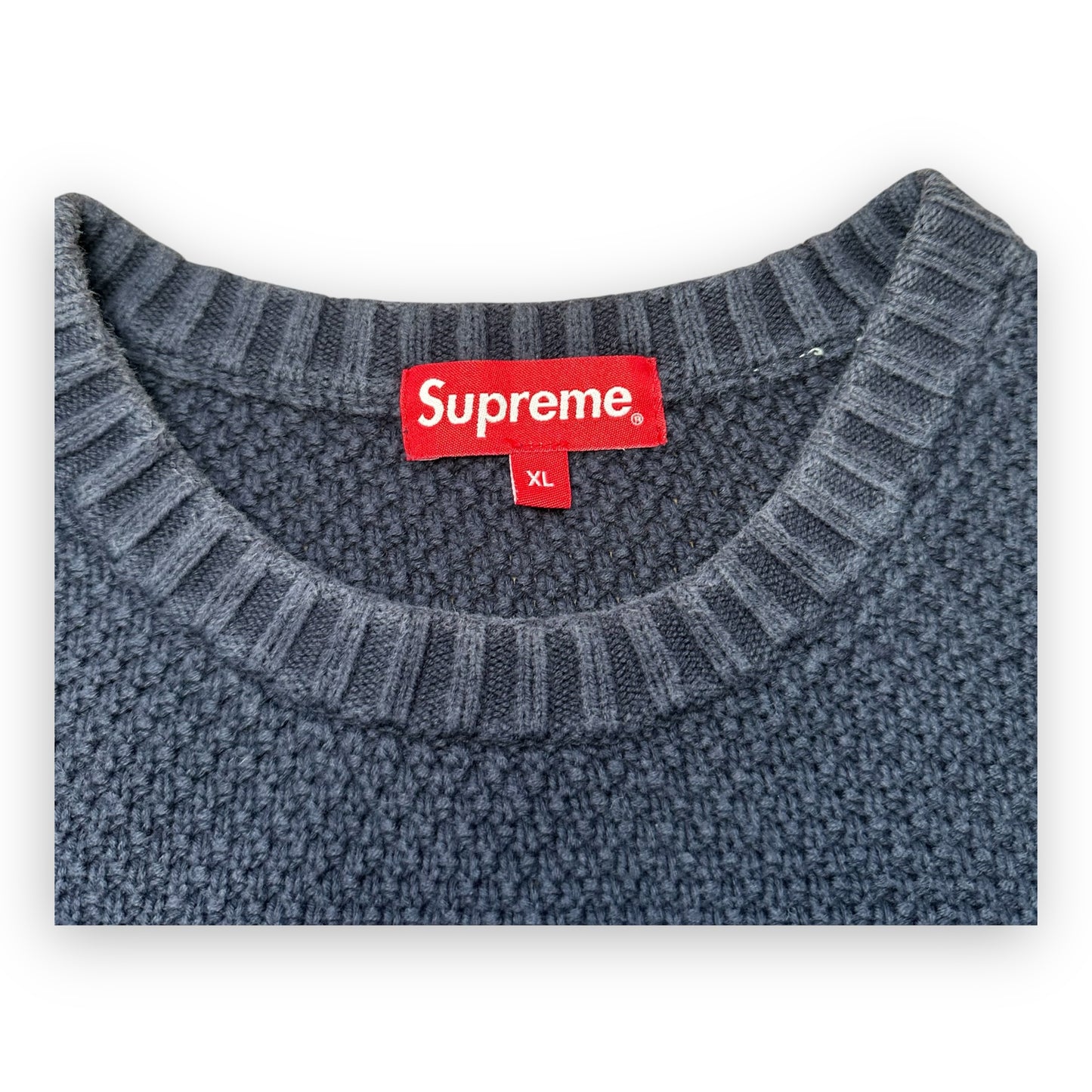 Sweater Supreme Textured Small Box Navy FW20