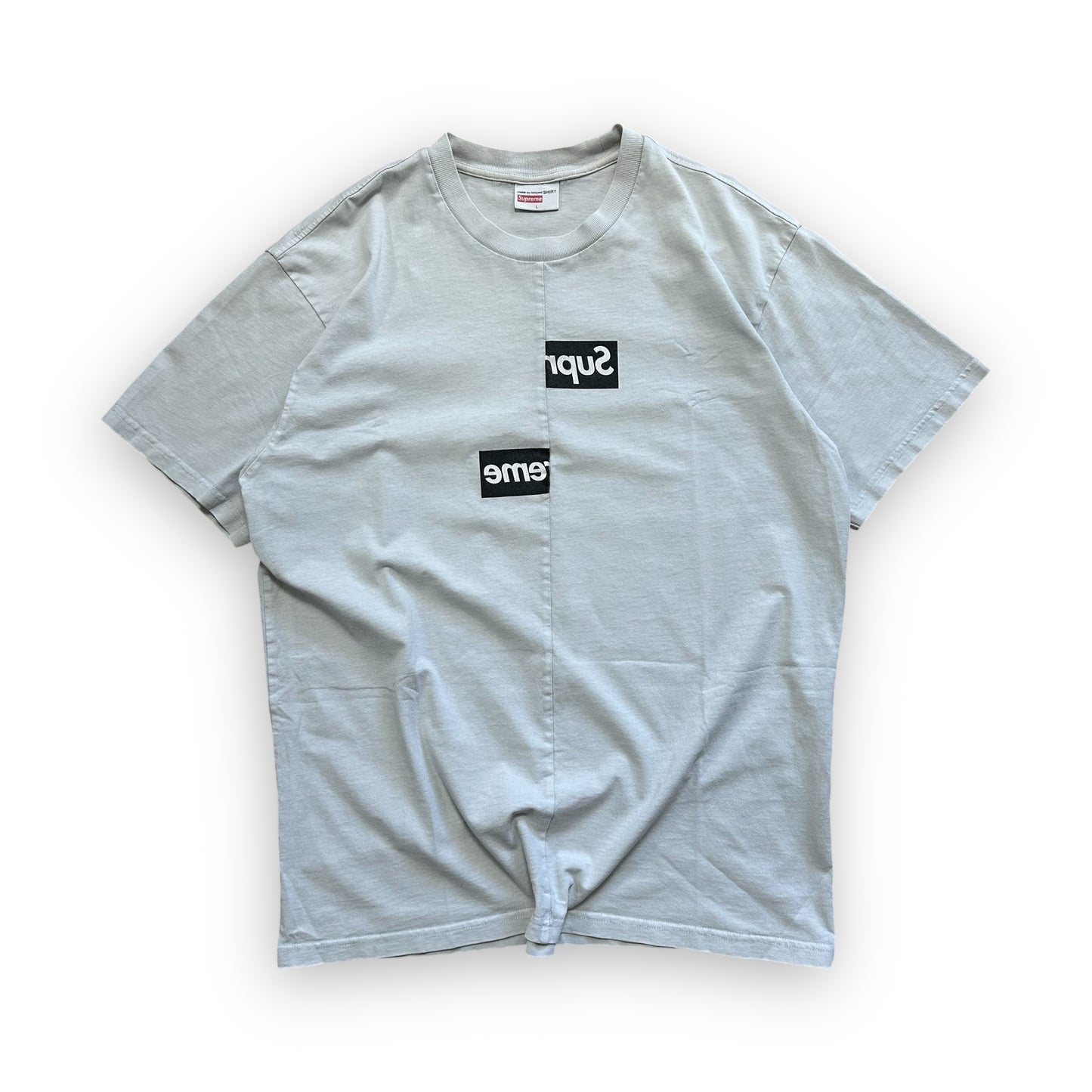 Tee Supreme x Comme des Garcons SHIRT Split Box Logo White FW18 (L)