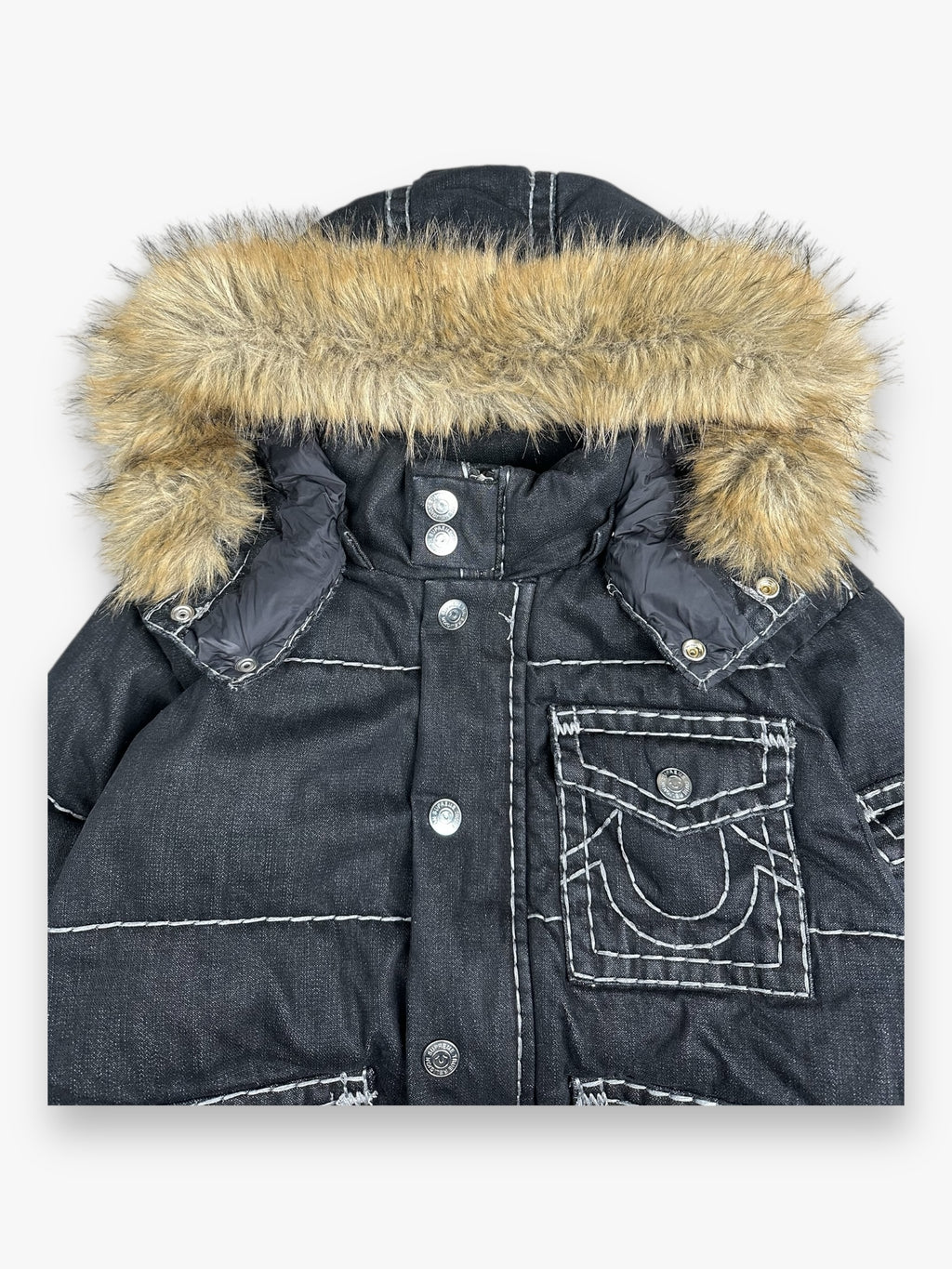 Supreme True Religion Puffer Jacket Black FW25