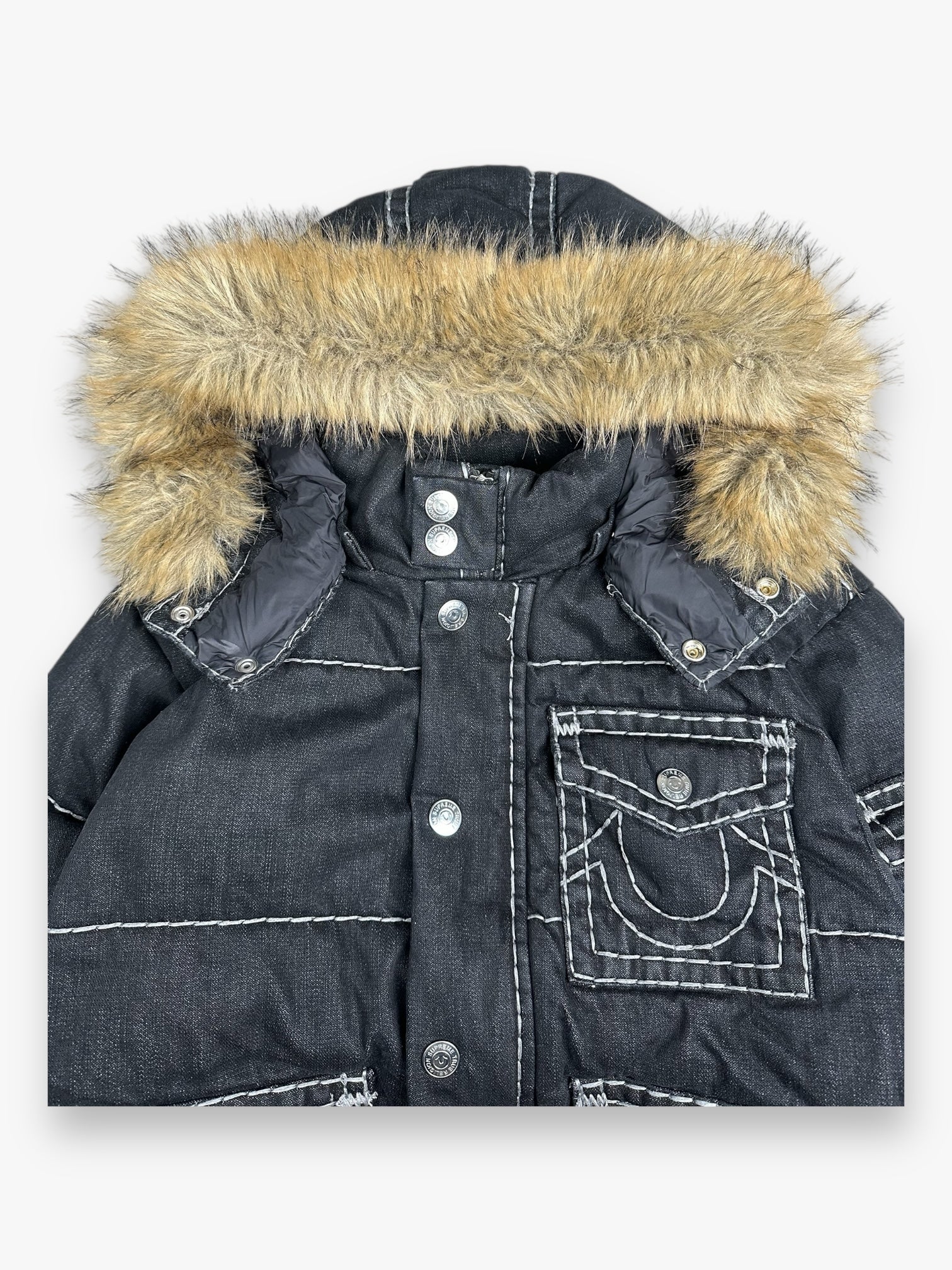 Supreme True Religion Puffer Jacket Black FW25