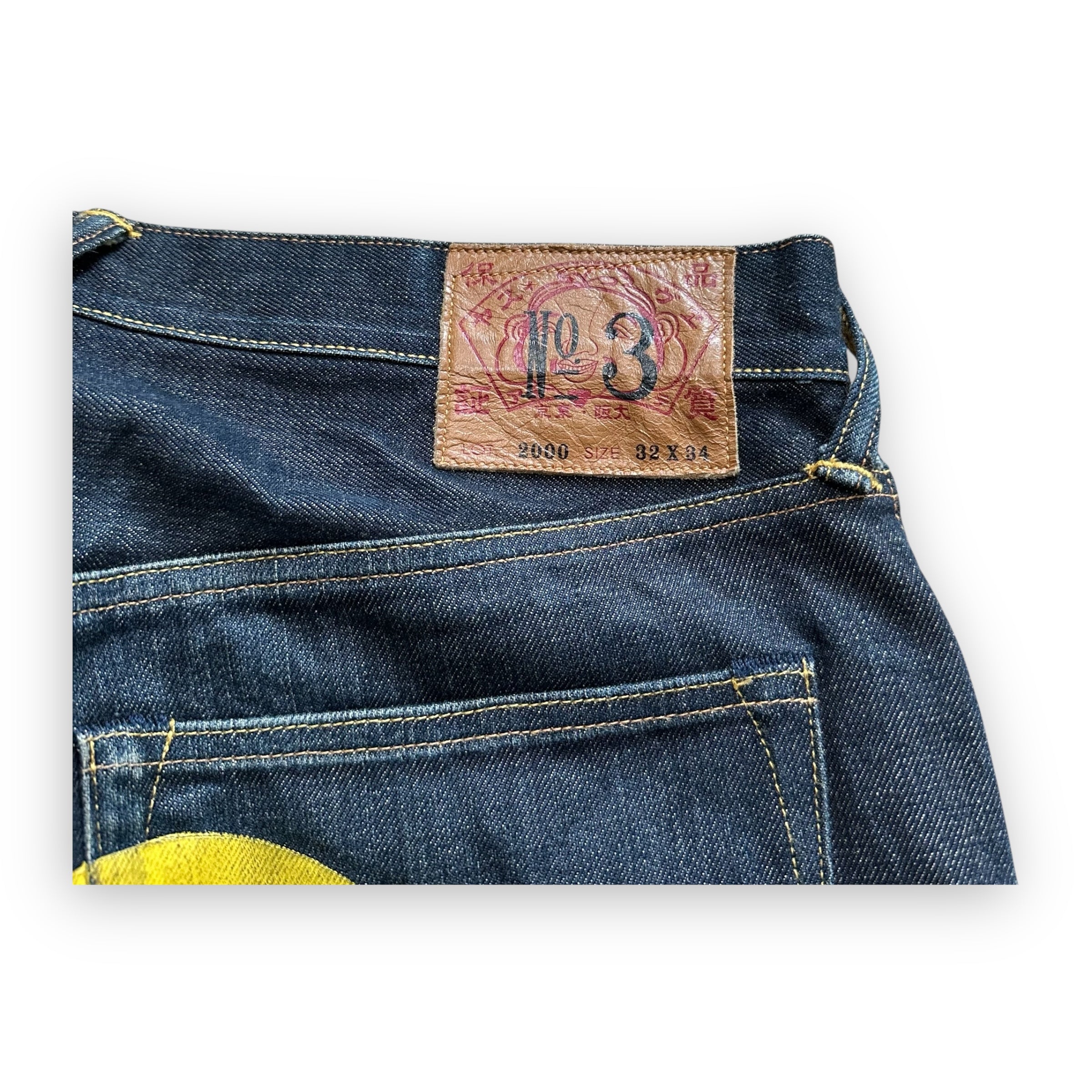 Jeans Evisu Daicock Lot 2000 Yellow
