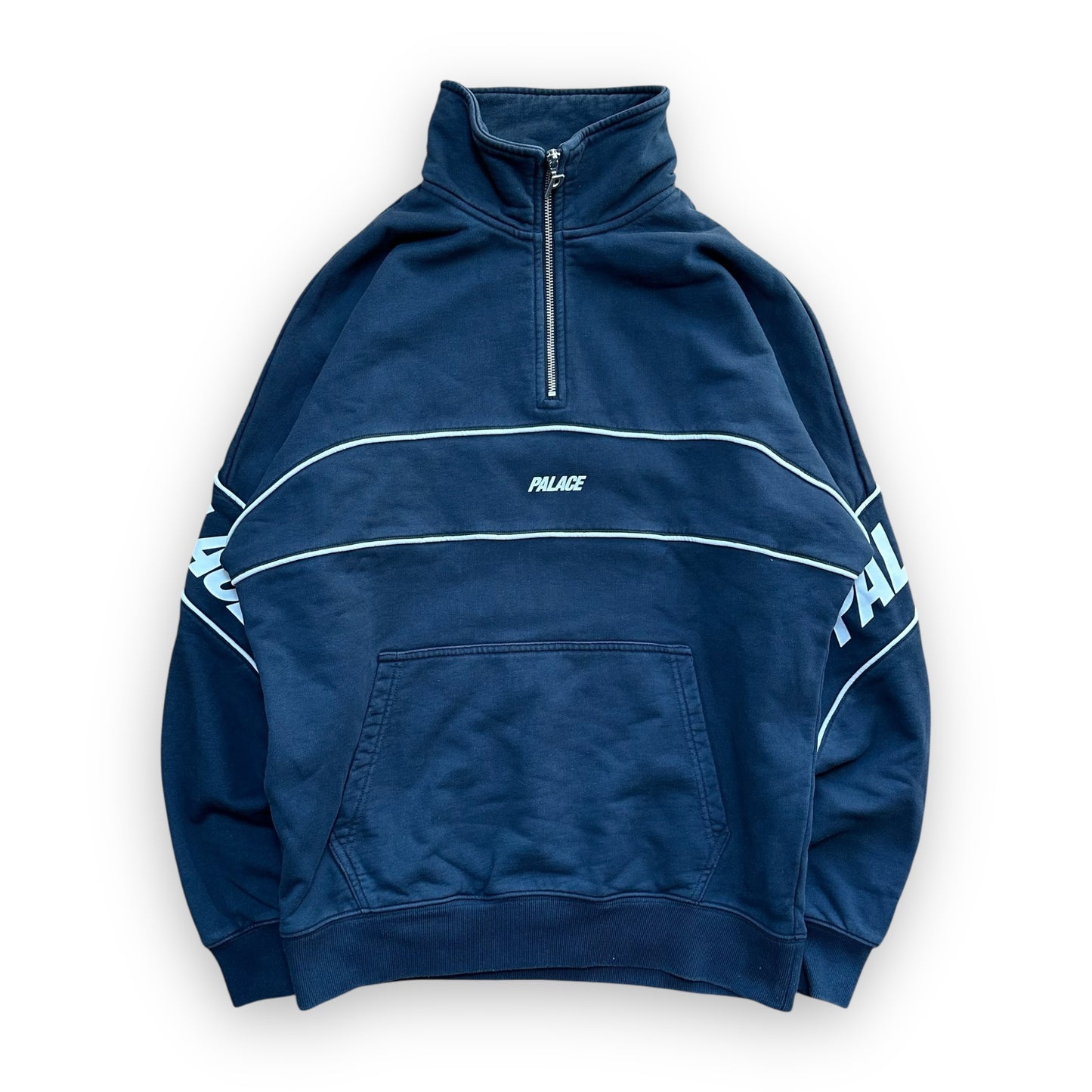 Sweatshirt Half Zip Palace Pipe Drop Shoulder Funnel Navy FW21 (M)