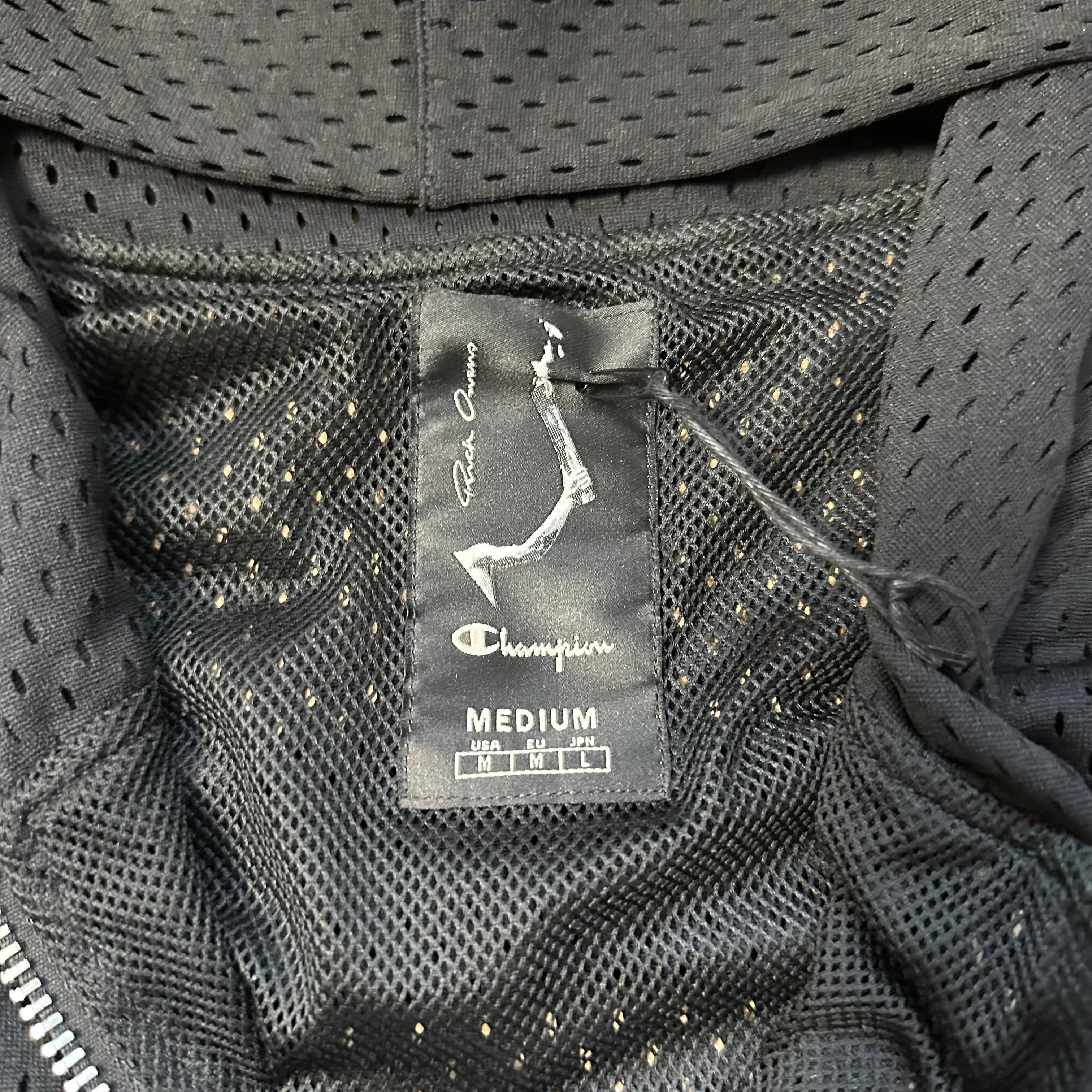 Jacket Rick Owens x Champion Mesh Hooded Windbreaker Black