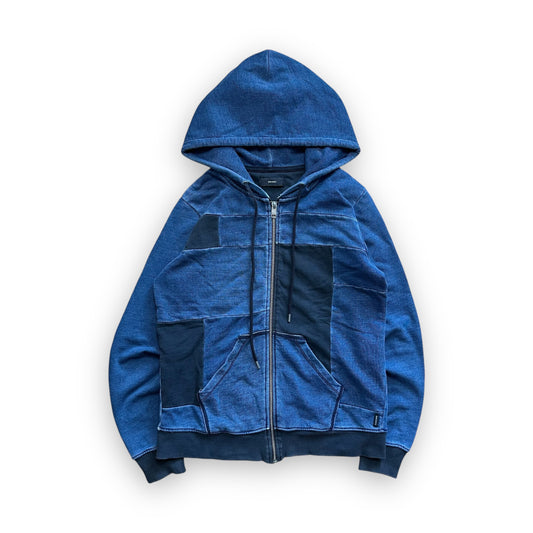 Sweatshirt Hoodie Zip Diesel Pattern Blue (S)