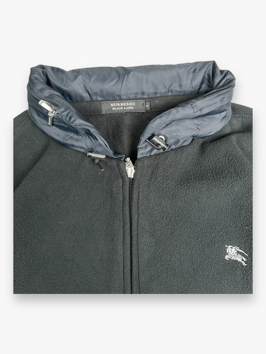 Burberry Black Label Japanese Hooded Knit Jacket Black vintage
