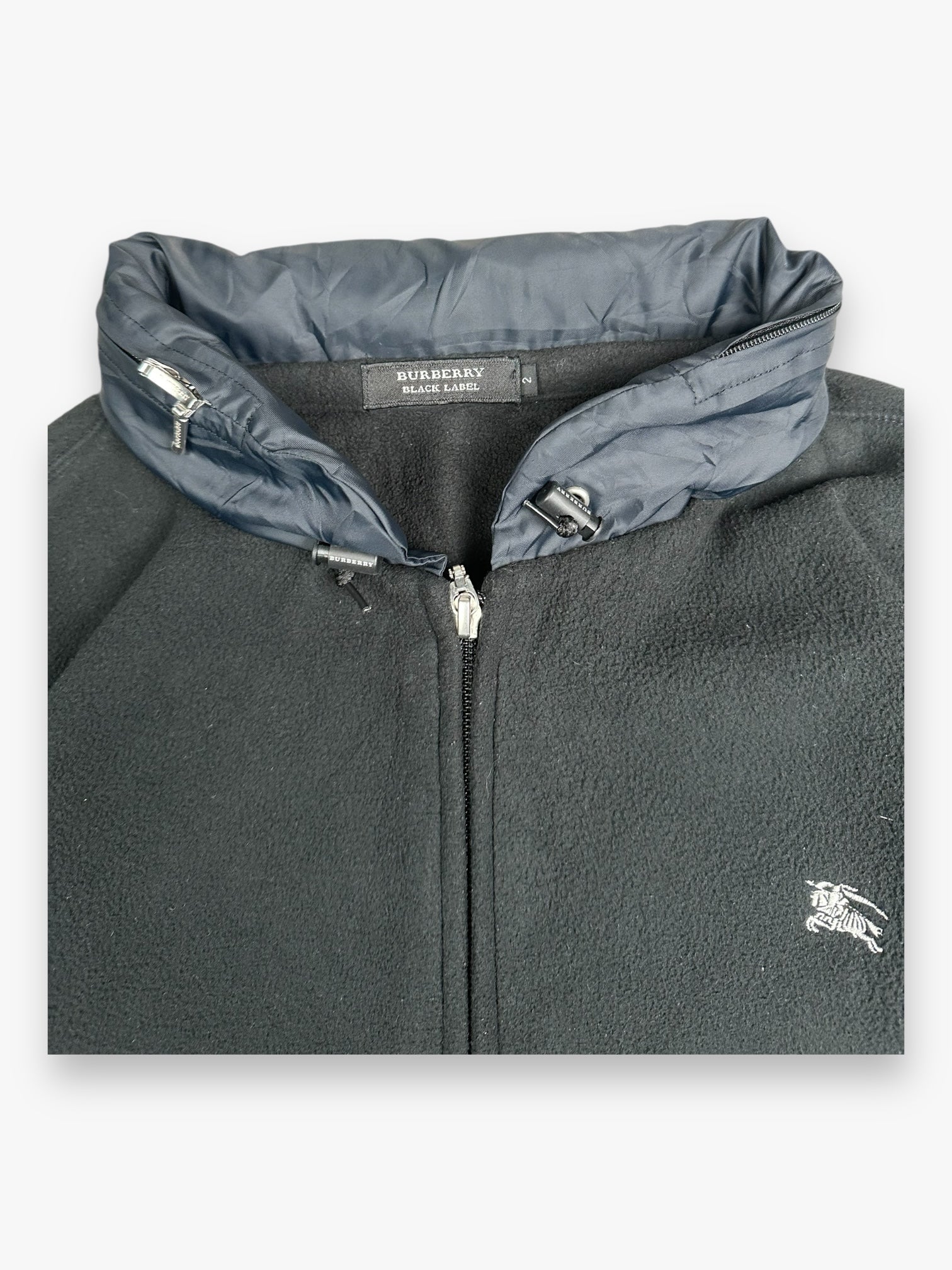 Burberry Black Label Japanese Hooded Knit Jacket Black vintage