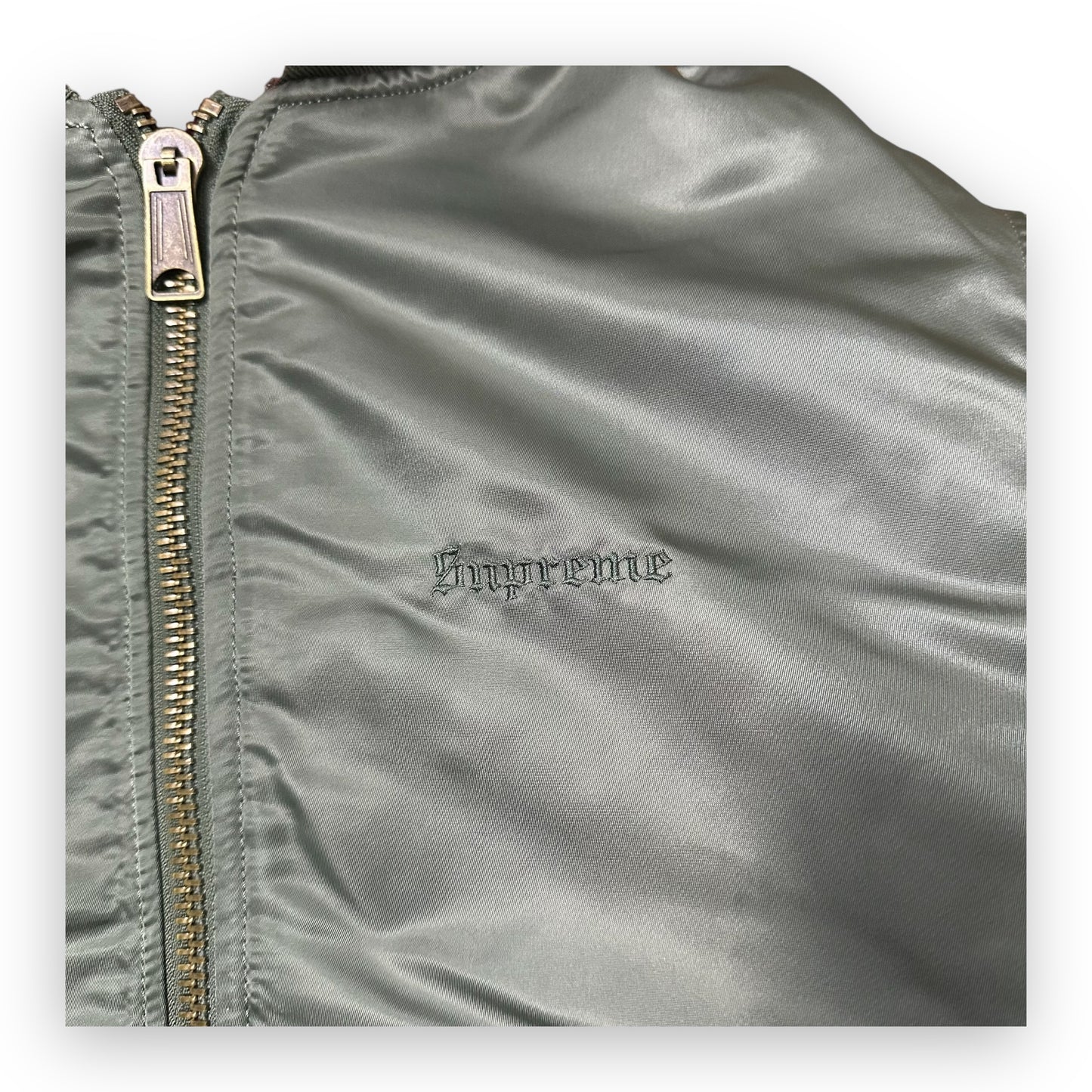 Jacket Supreme Reversible Bomber Faux Fur MA-1 Olive FW22 (M)