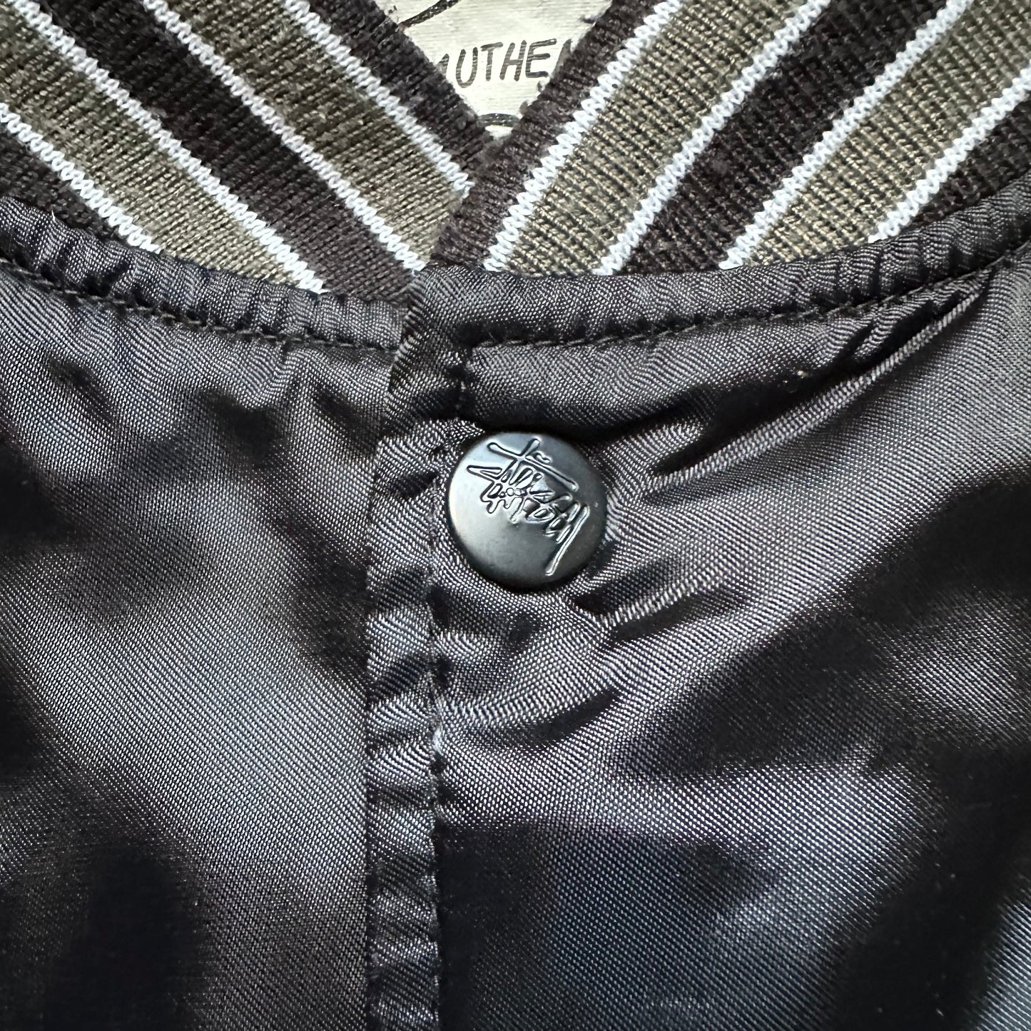 Jacket Stussy Varsity Bomber Nylon Black vintage (M)