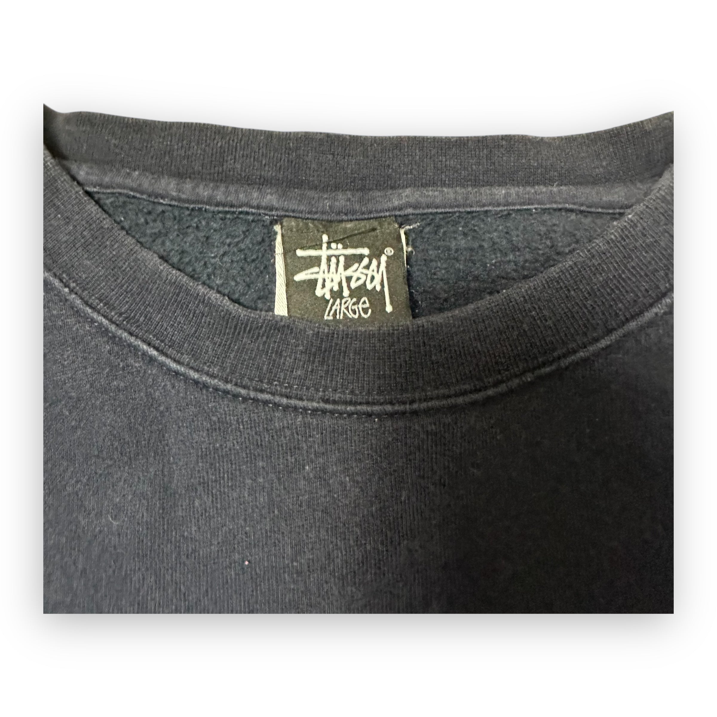 Sweatshirt Crewneck Stussy Spell Out Navy