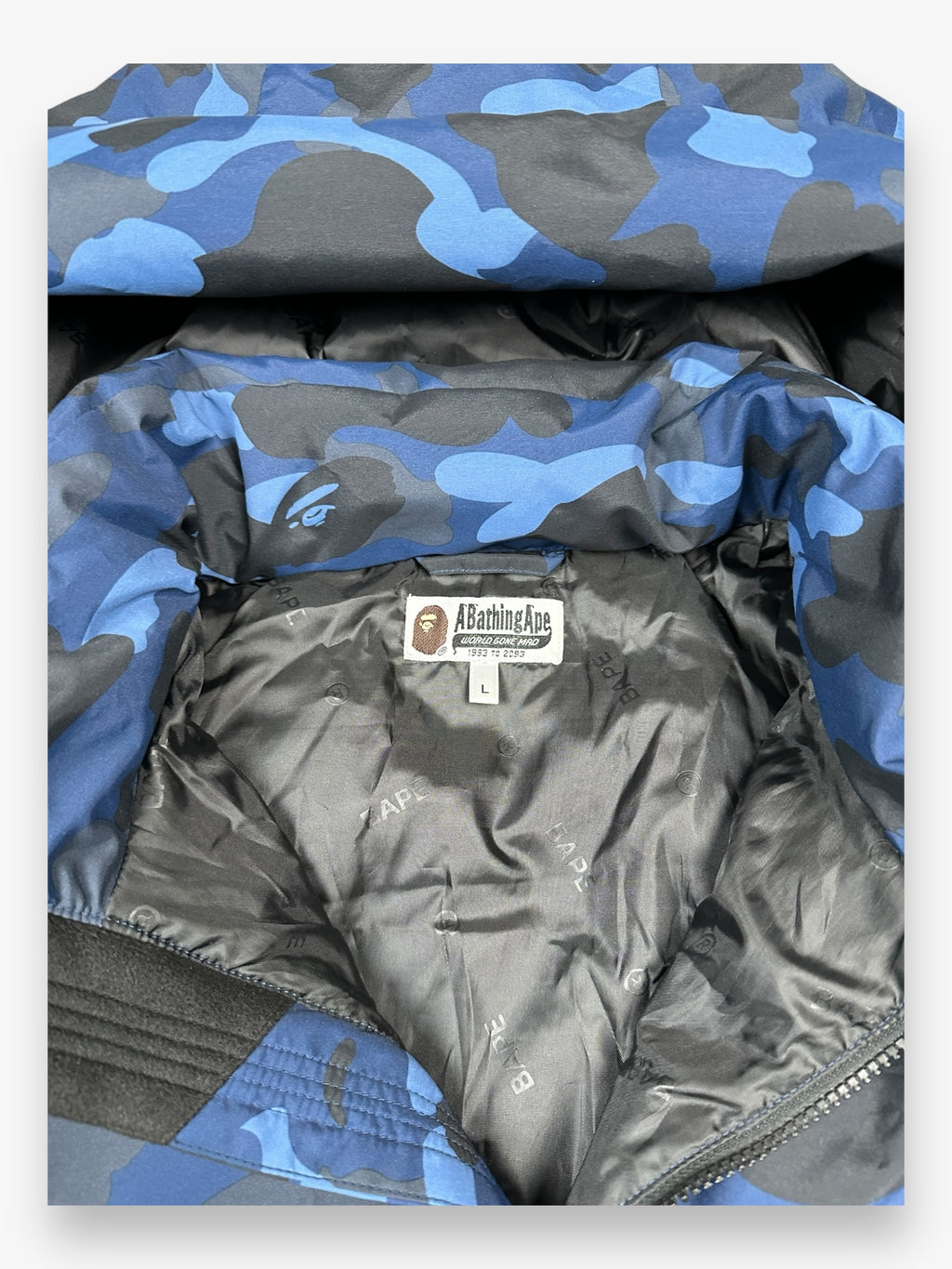 BAPE Puffer Jacket Blue Camo FW22