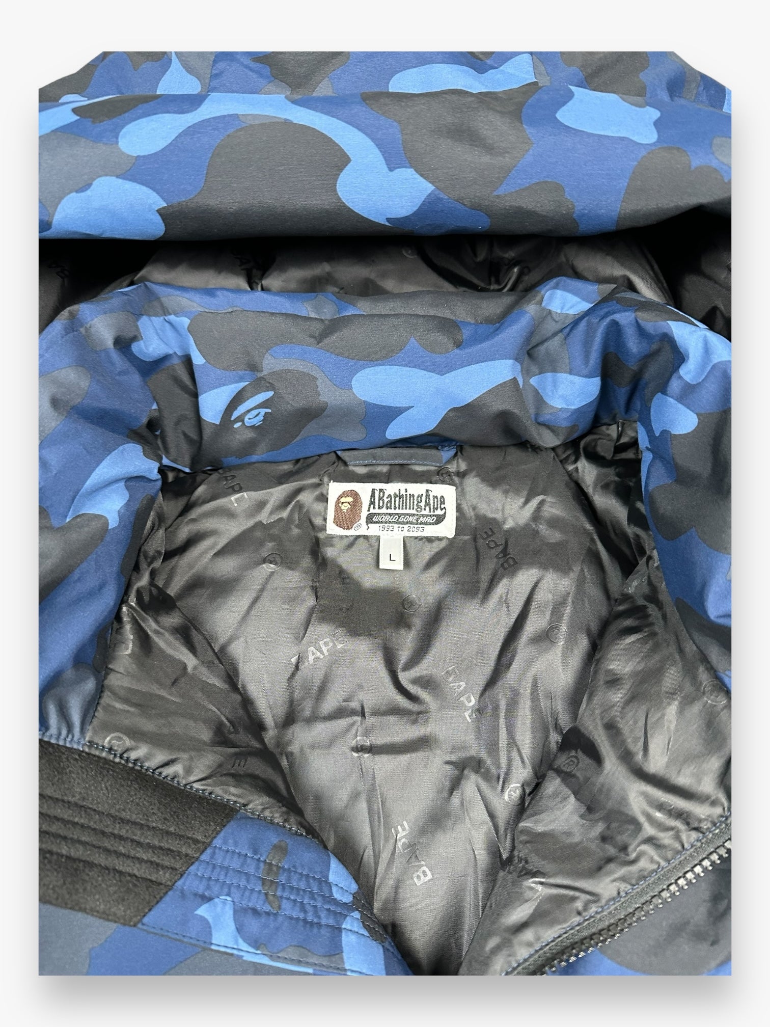 BAPE Puffer Jacket Blue Camo FW22
