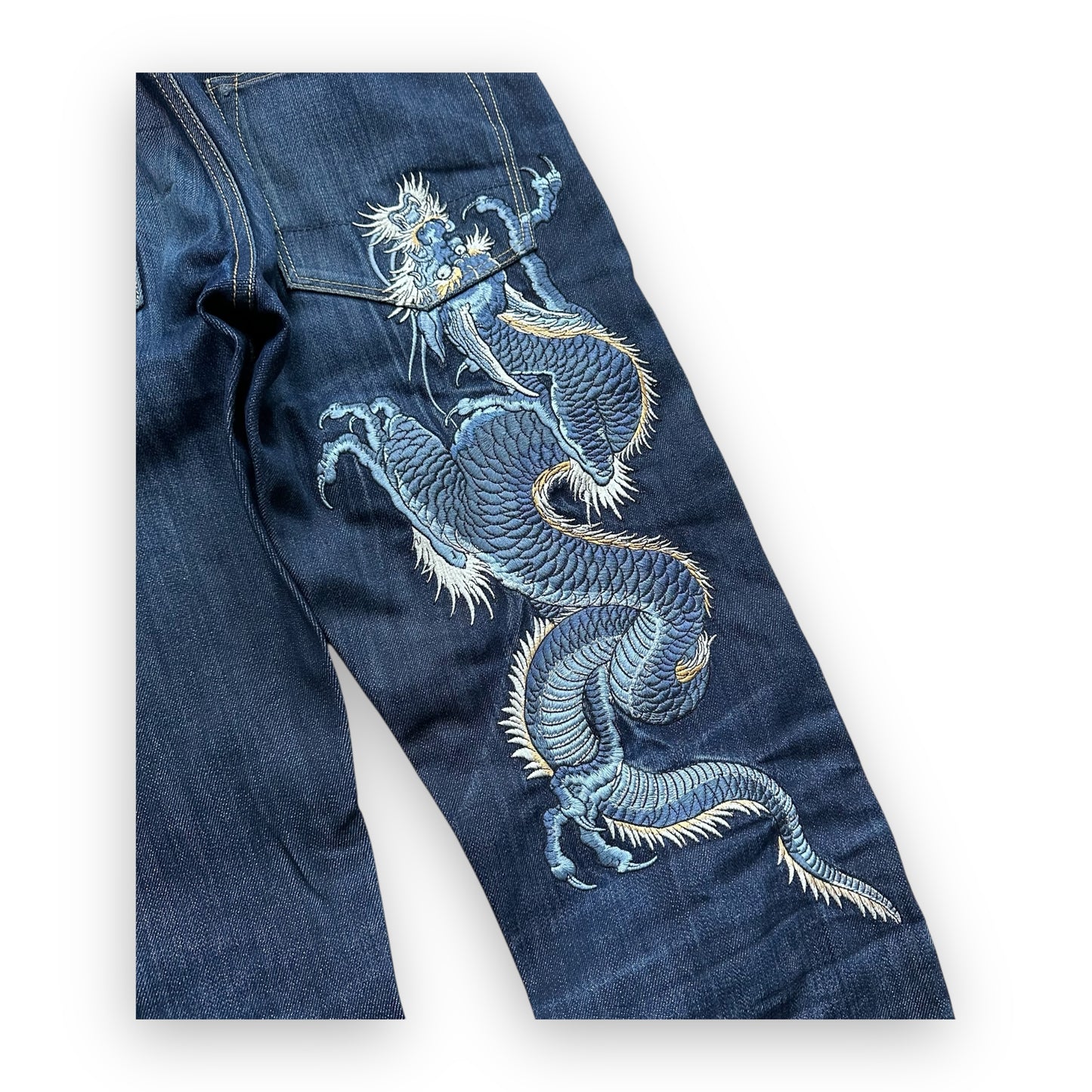 Jeans Evisu Seagull Year of Dragon Embroidery Lot 2008 Blue (S)
