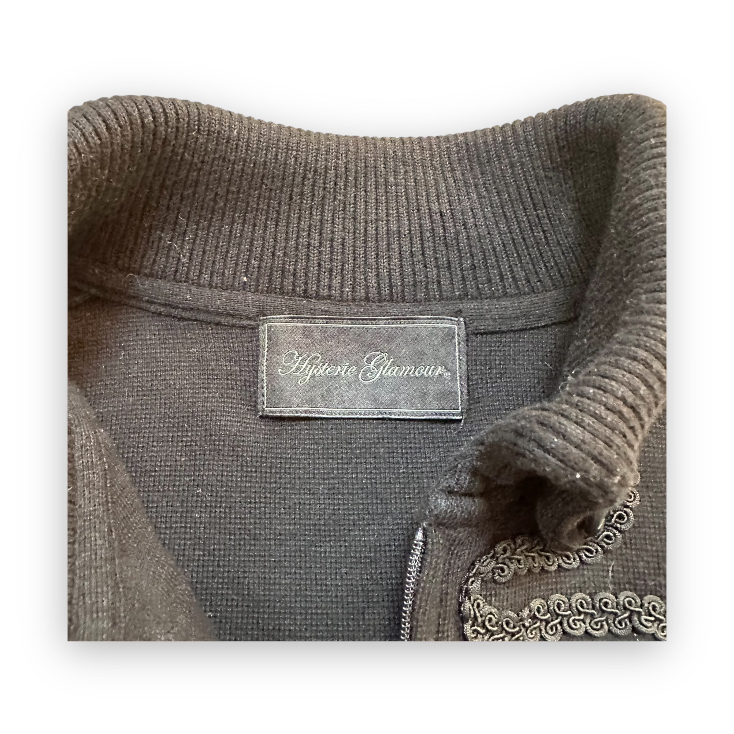 Sweater Histeric Glamour Flanel Zip Black