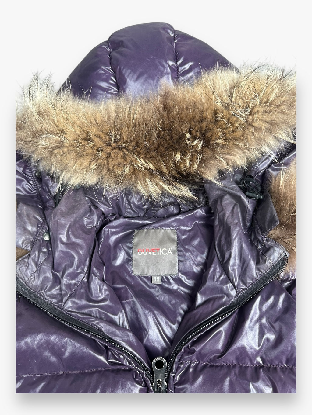 Duvetica Fur Puffer Jacket Purple