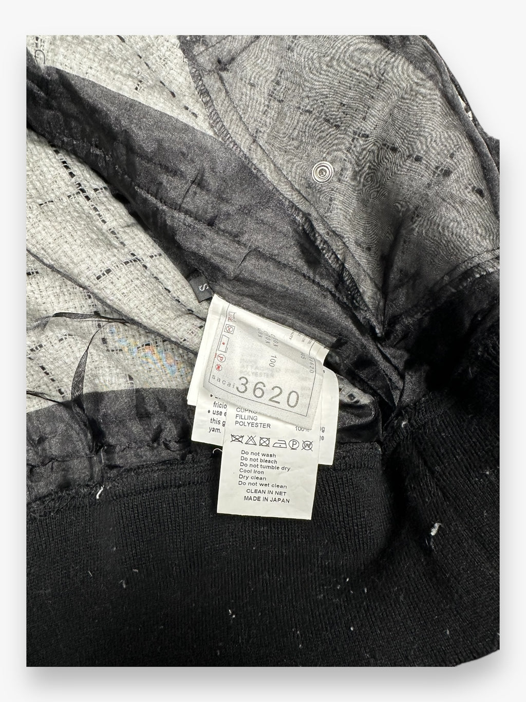 Sacai Bomber Tweed Jacket White Black SS18