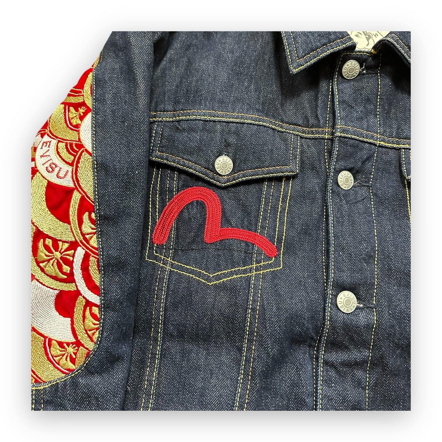Jacket Evisu Denim Quilted Daicock Limited Edition Embroidery Seagull (L)