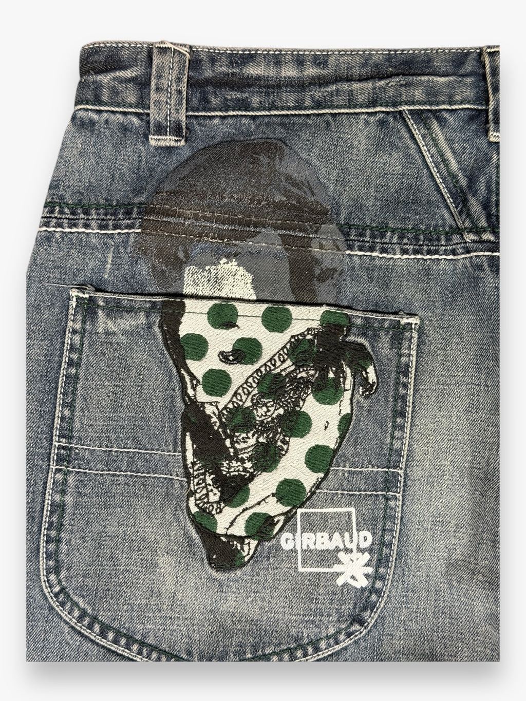 Marithe + Francois Girbaud Embroidered SAMPLE Jeans Faded Grey