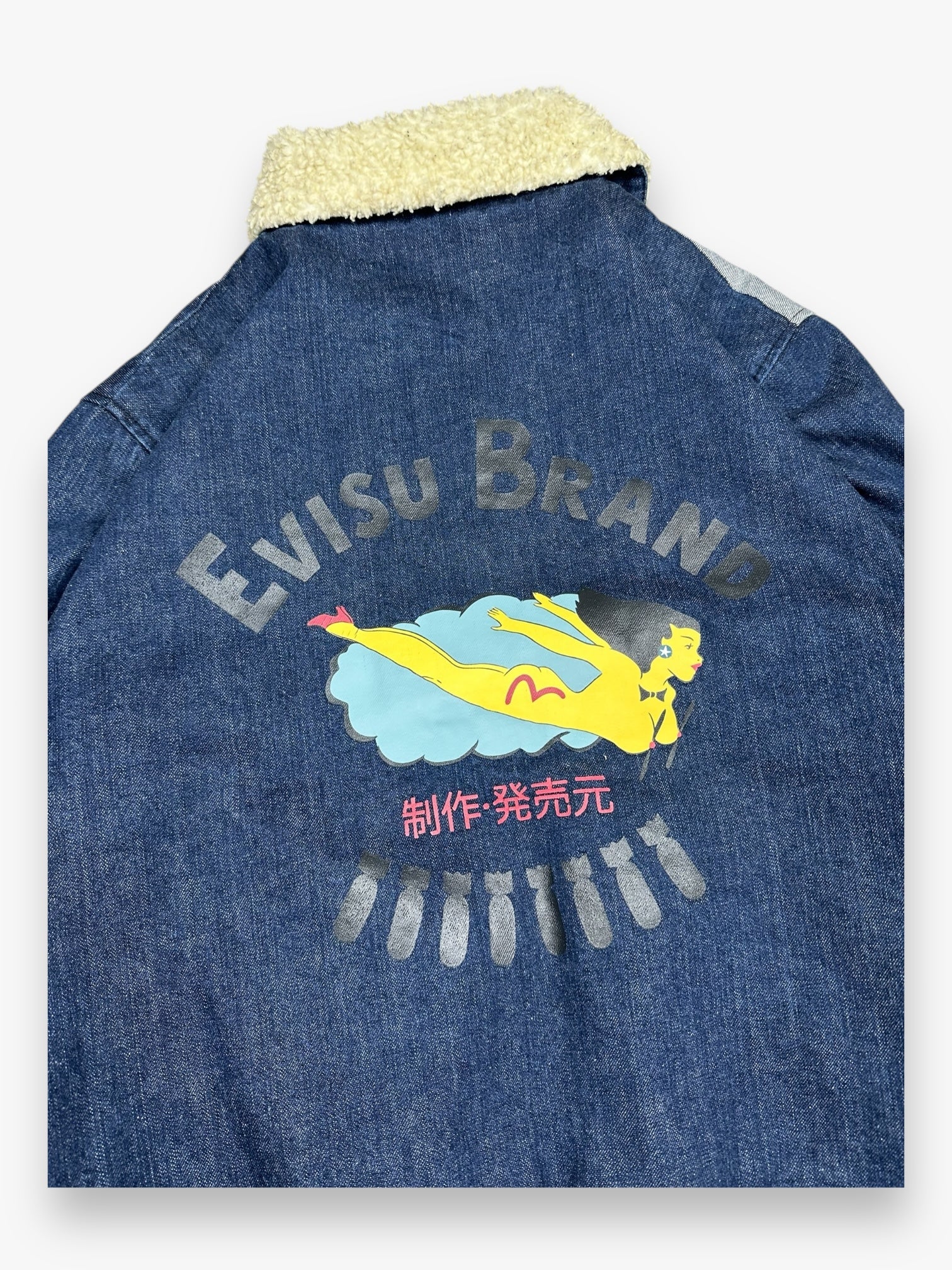 Evisu Bomber Aviator Denim Jacket